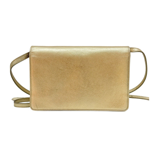 Metallic Gold Leather Crossbody Bag