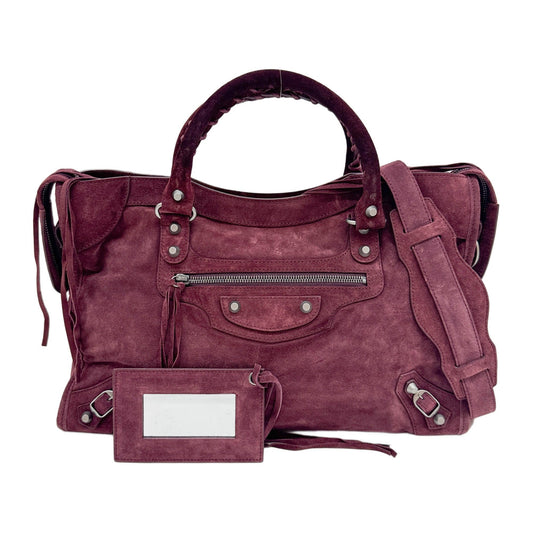The City Bordeaux Suede Two Way Bag