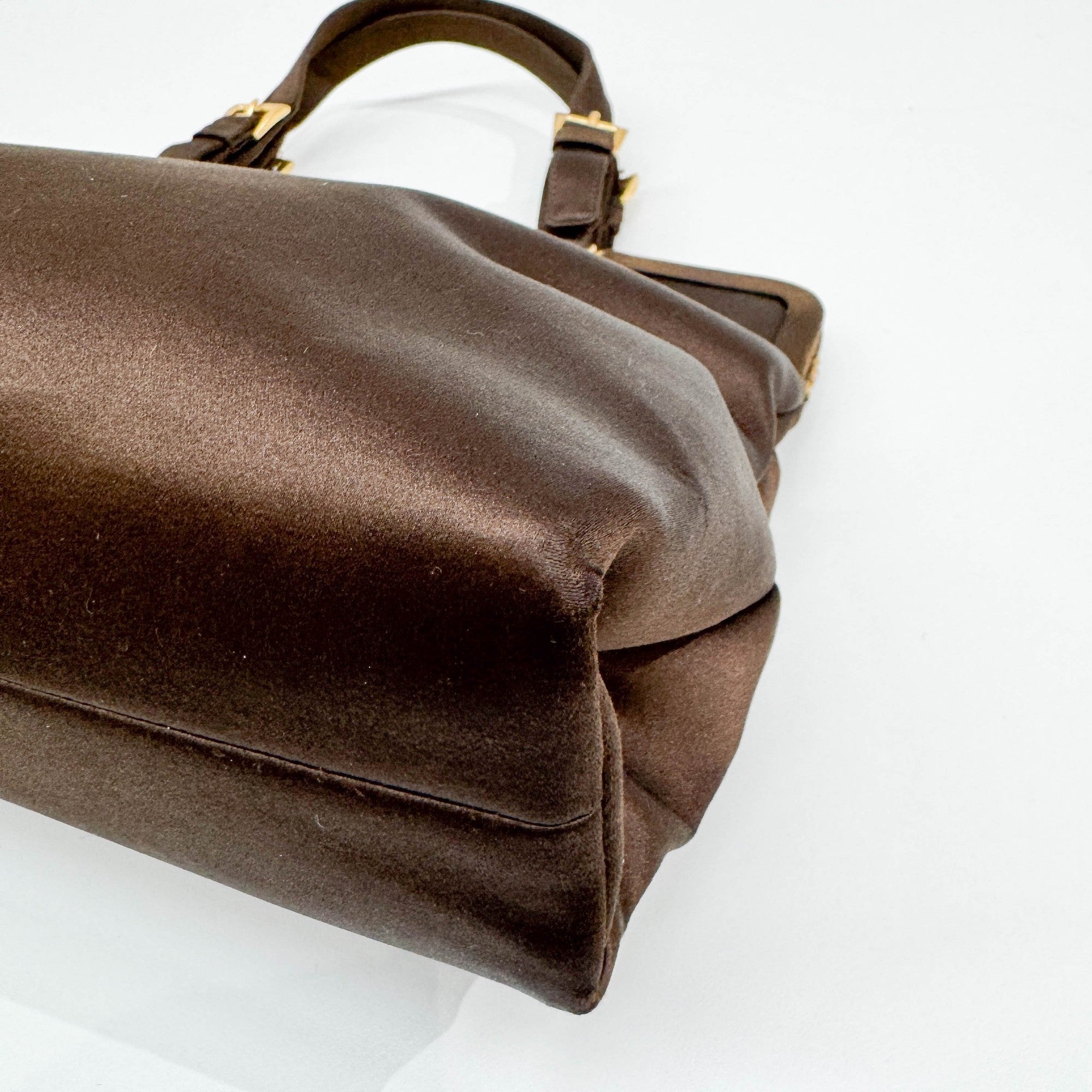 Brown Satin Hand Bag