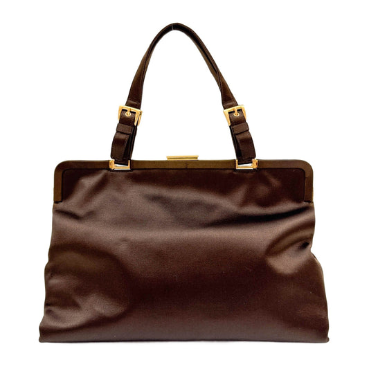 Brown Satin Hand Bag