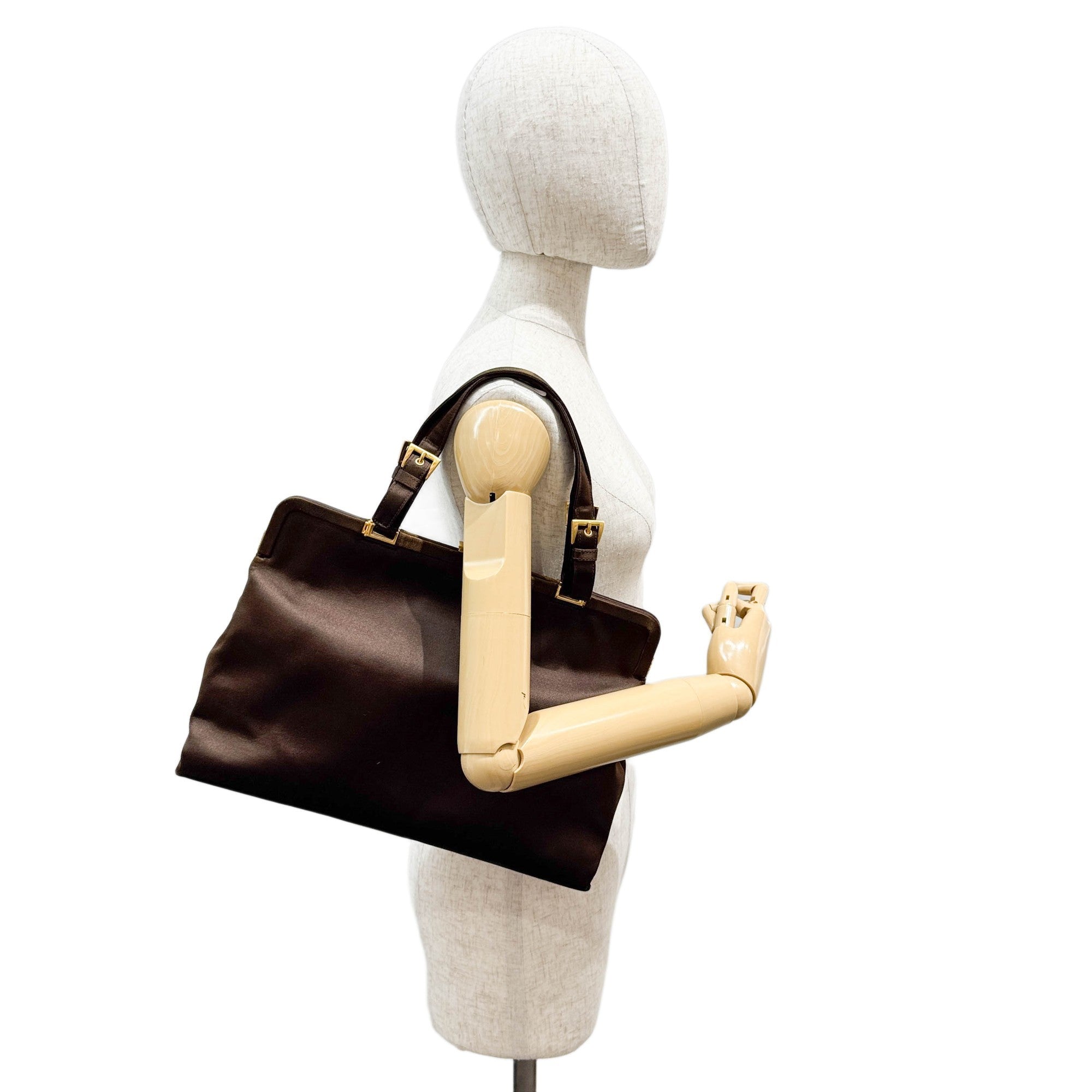 Brown Satin Hand Bag