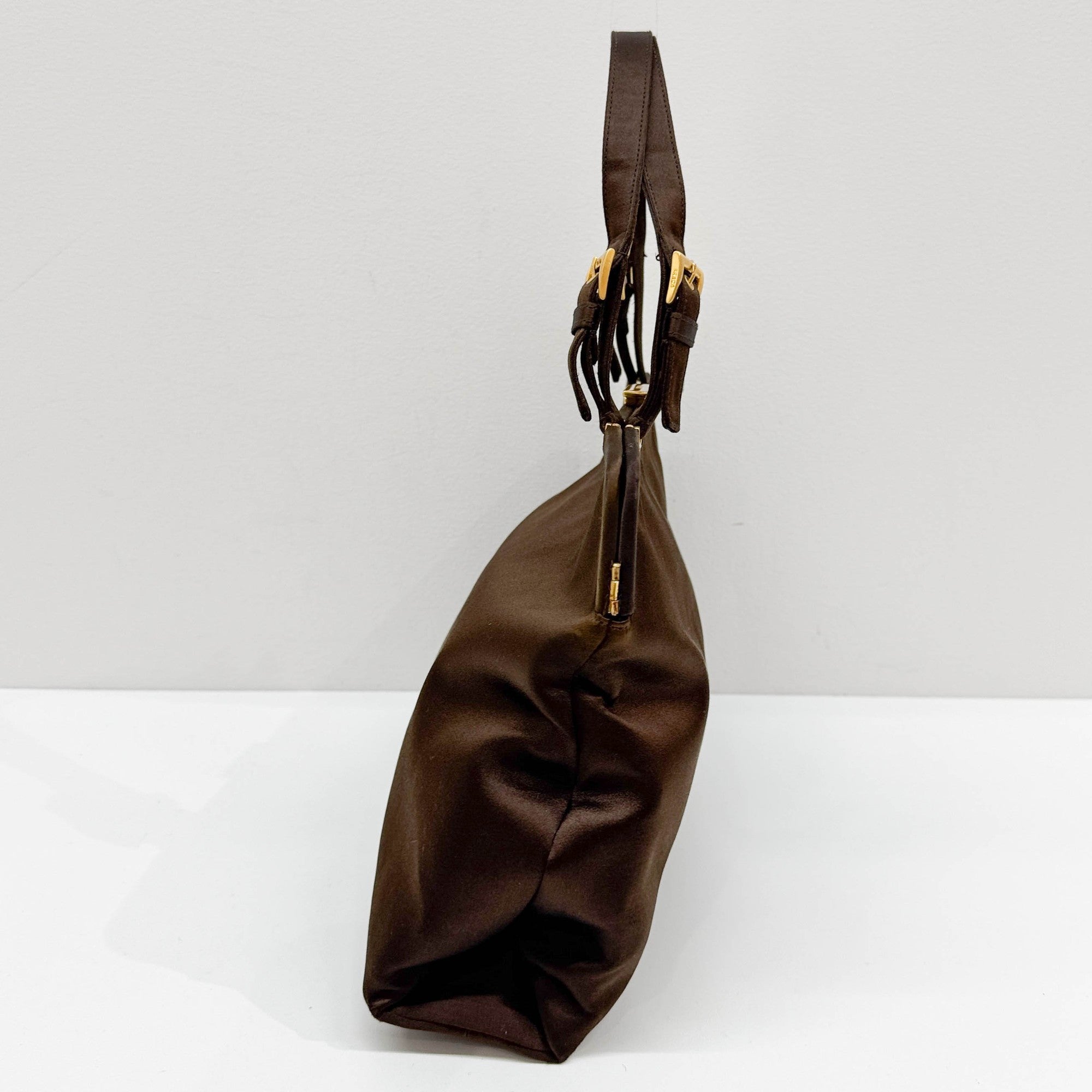 Brown Satin Hand Bag