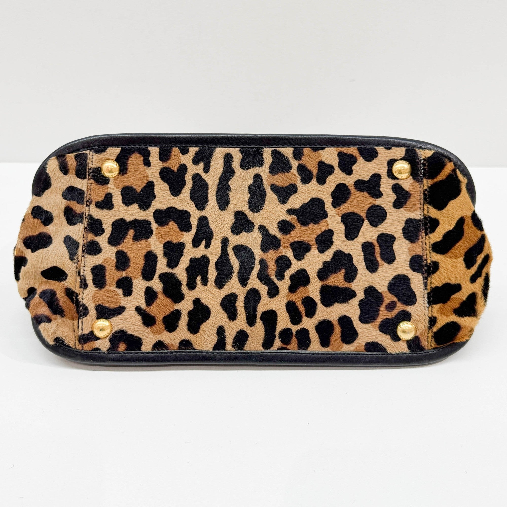 Brown Pony Hair Leopard Print Pony Hair Hand Tote