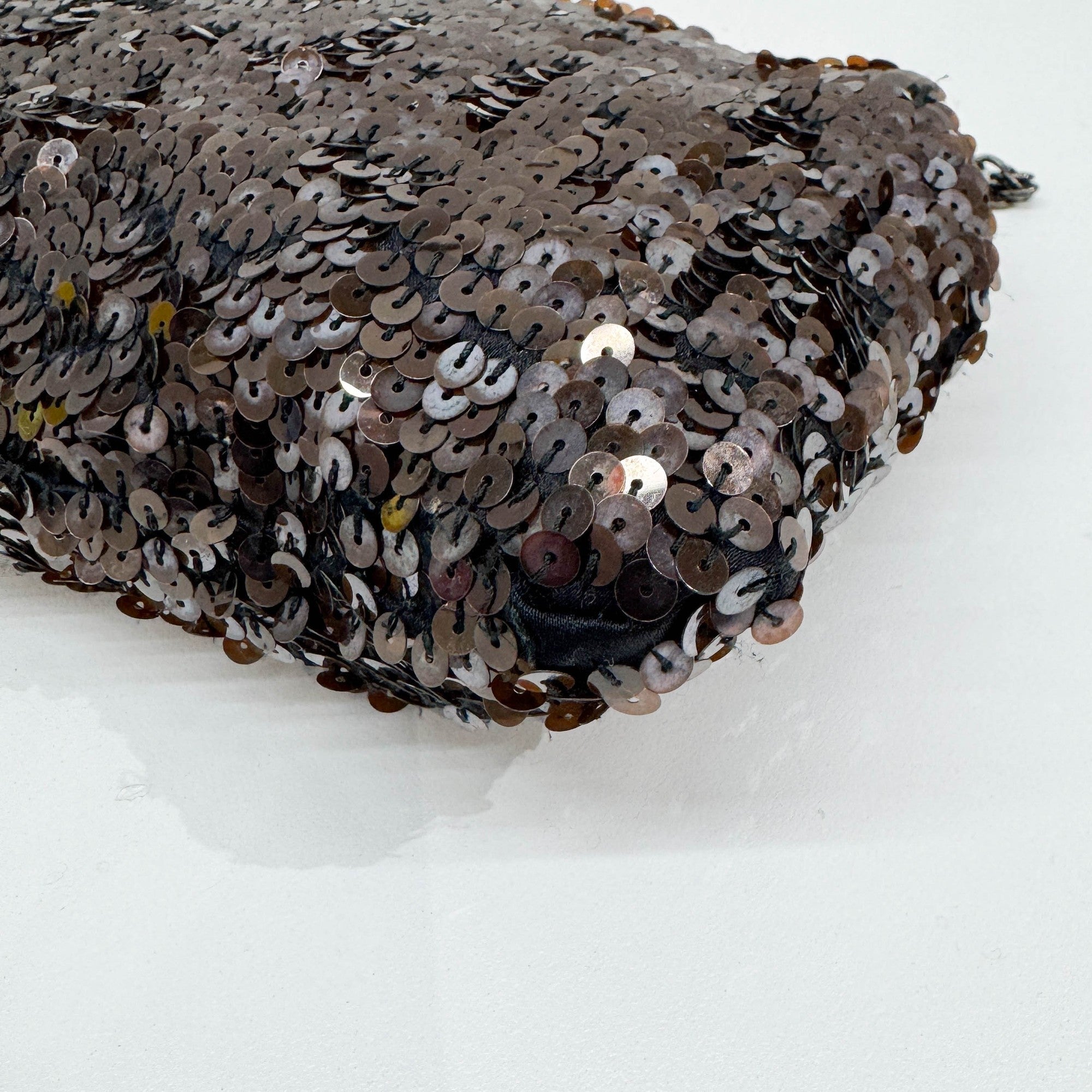 Brown Sequin Shoulder Bag