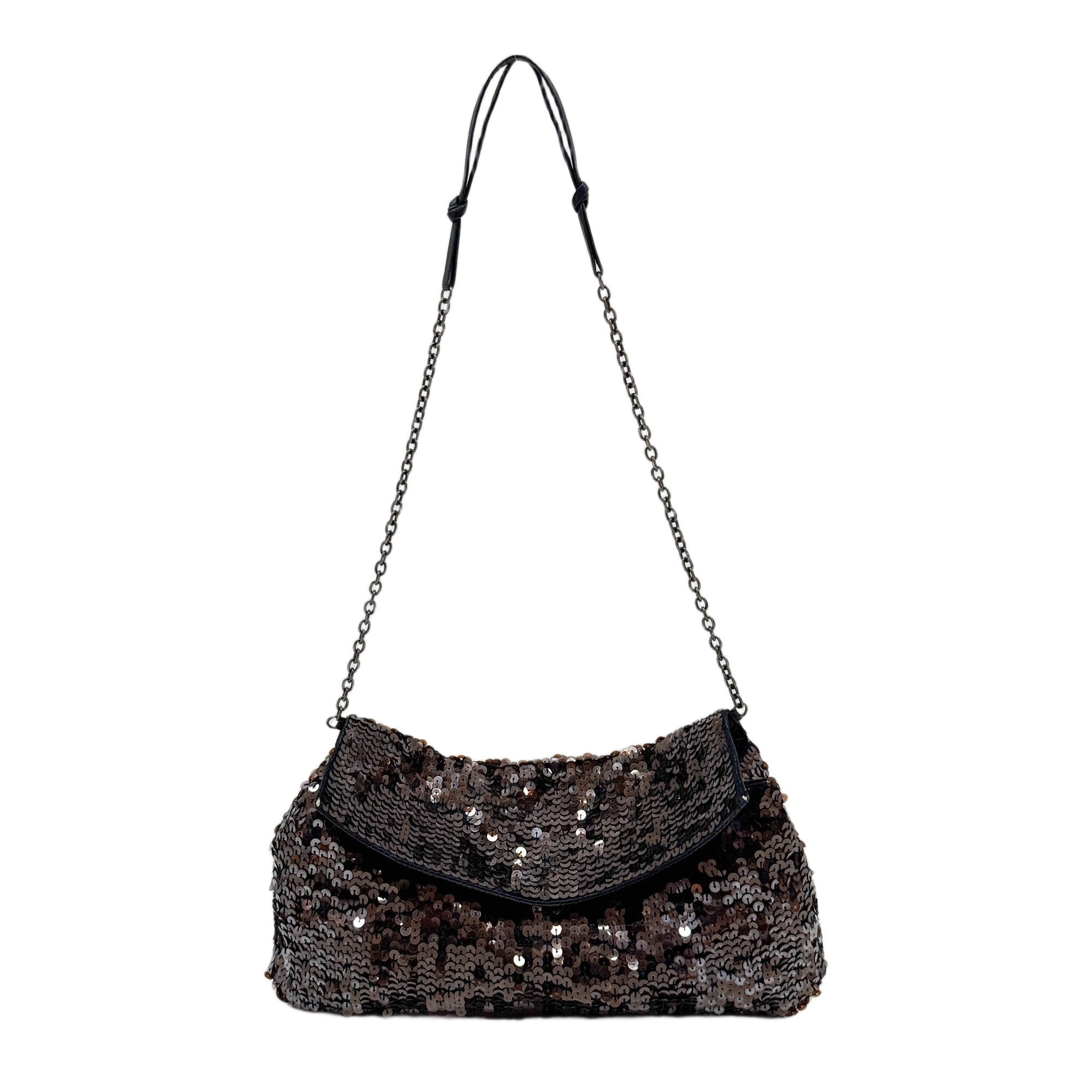 Brown Sequin Shoulder Bag