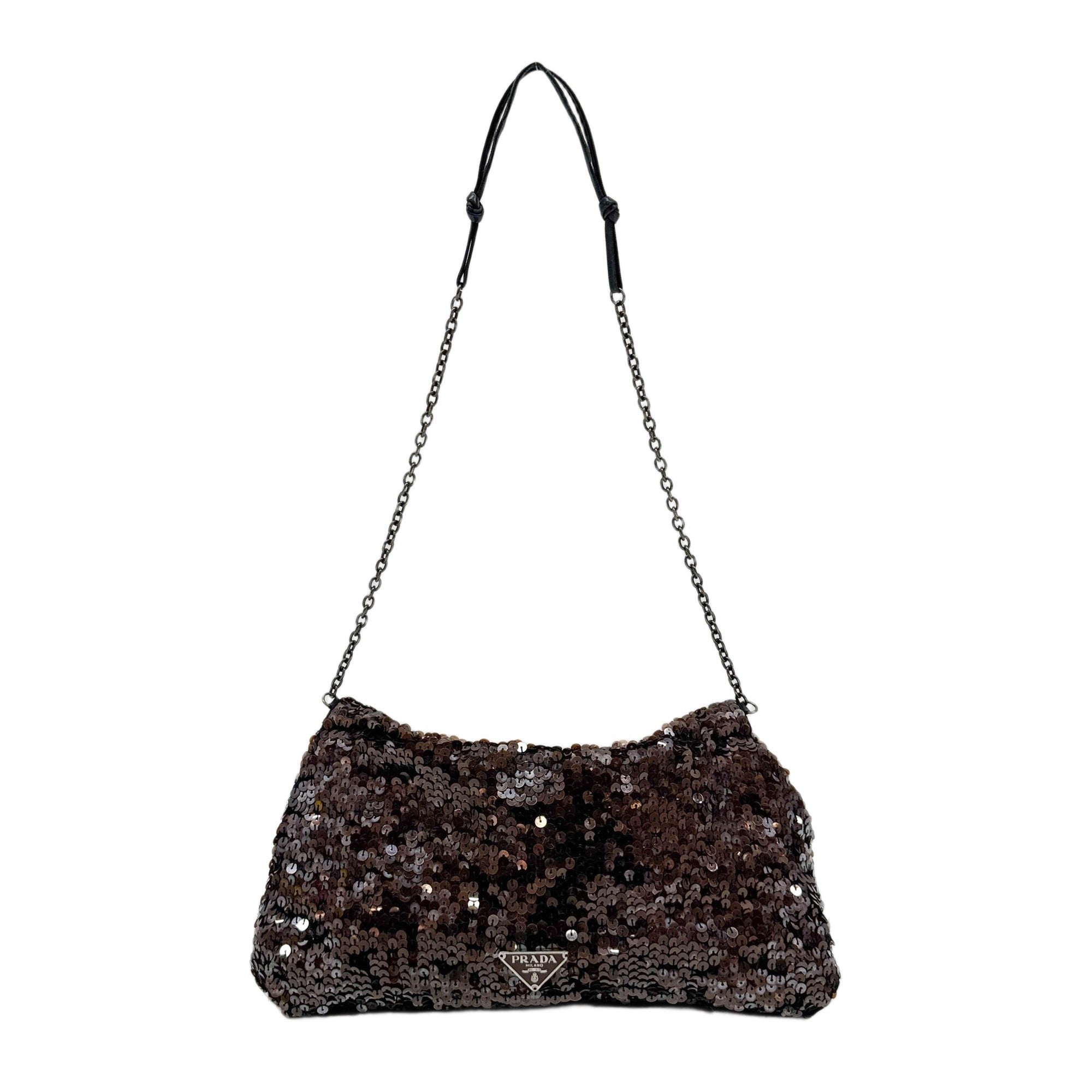 Brown Sequin Shoulder Bag