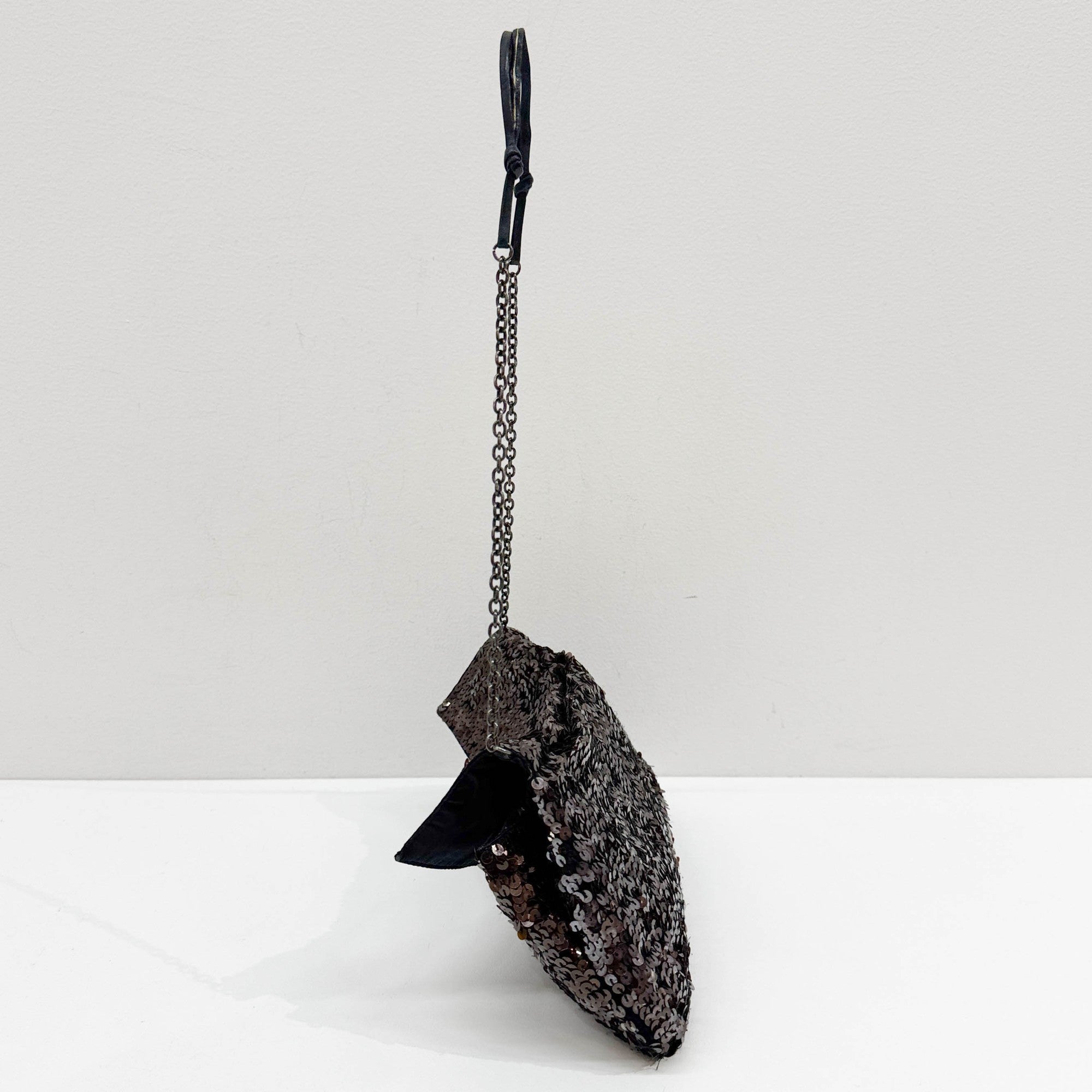 Brown Sequin Shoulder Bag