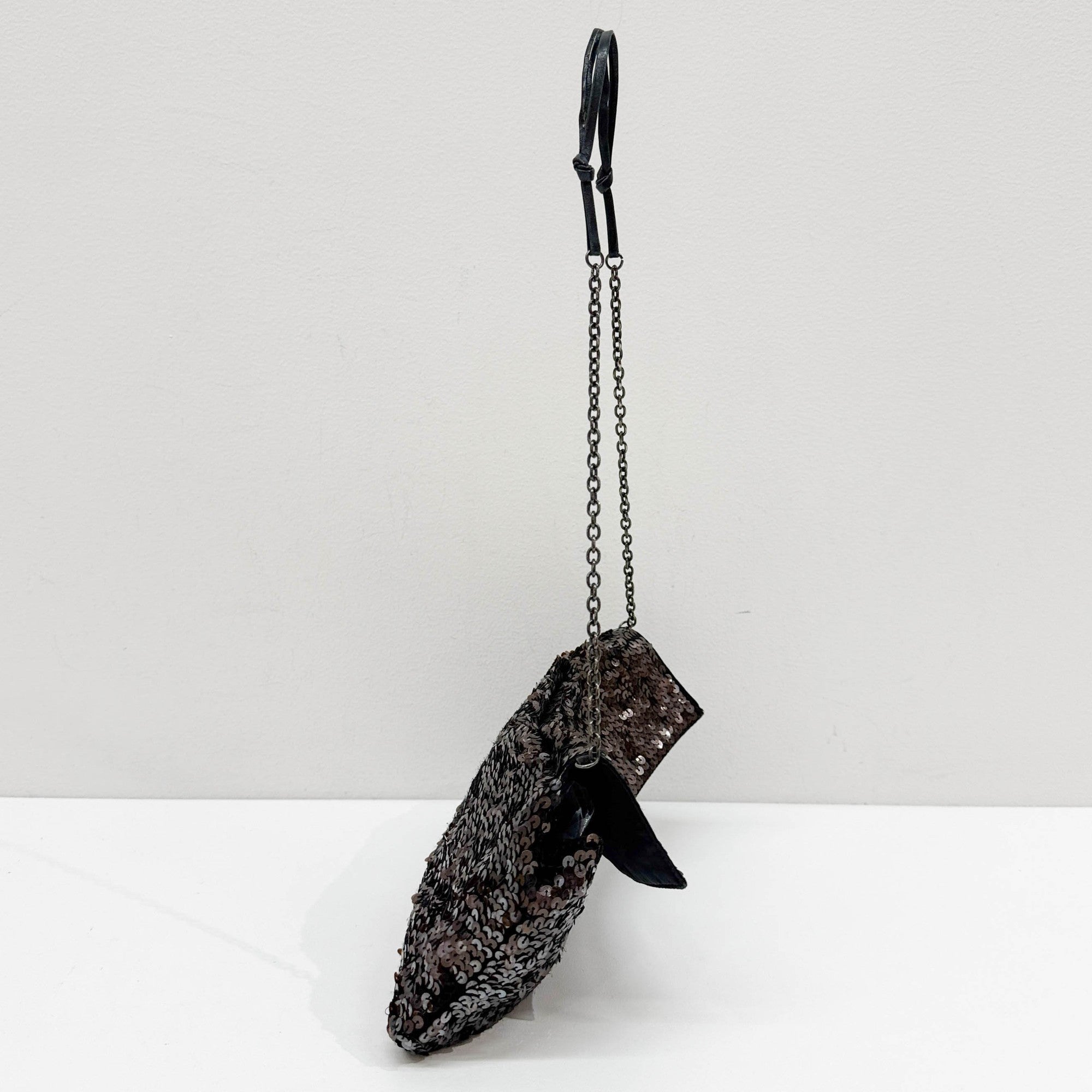 Brown Sequin Shoulder Bag