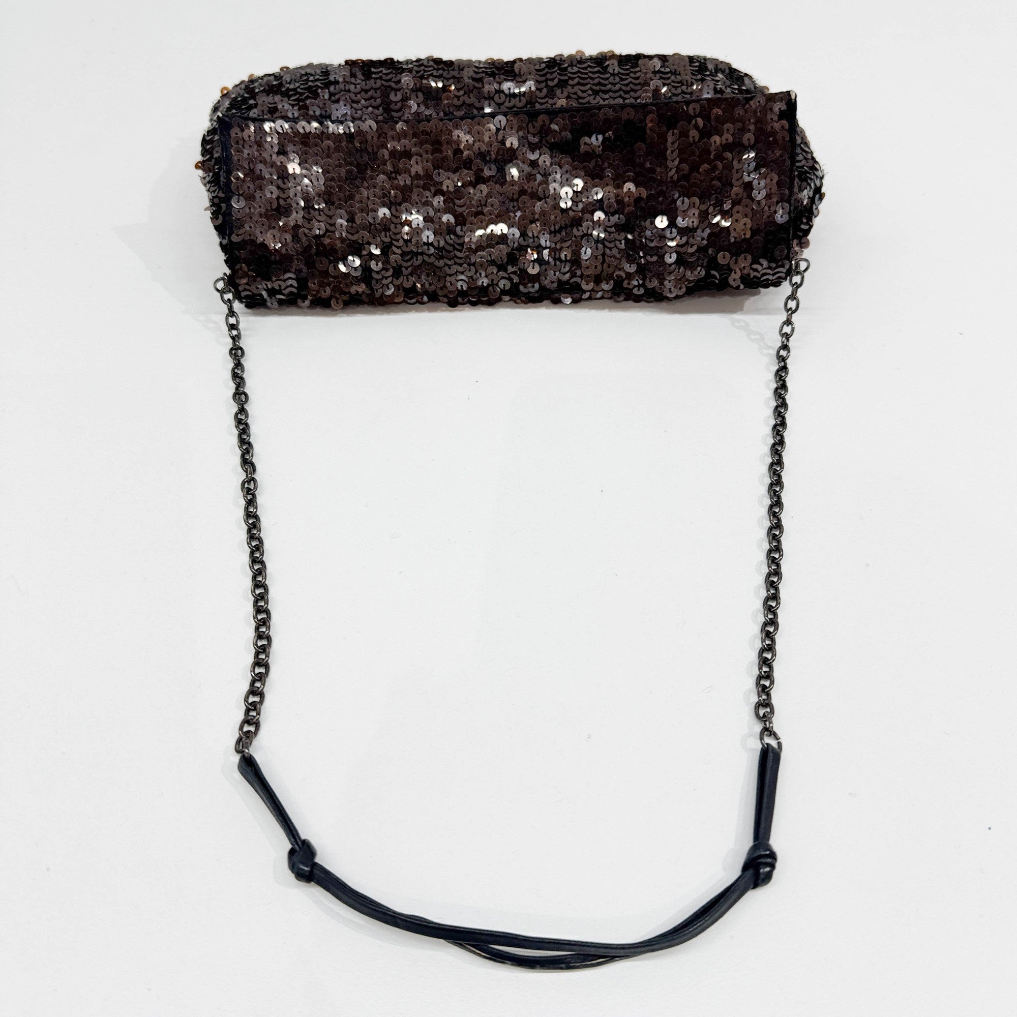 Brown Sequin Shoulder Bag