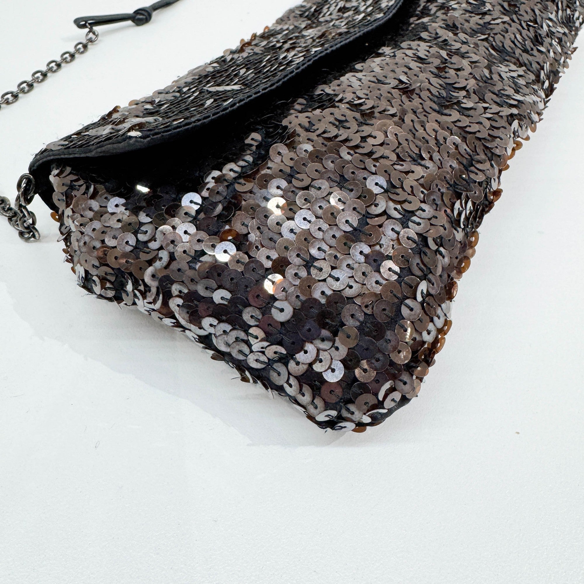 Brown Sequin Shoulder Bag