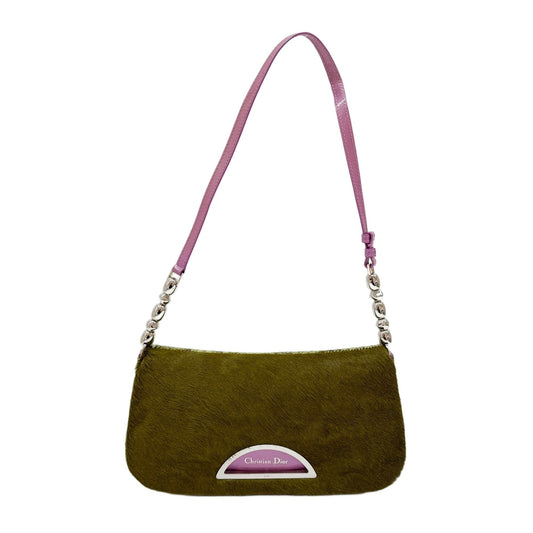Malice Pearl Moss Green Pony Hair Shoulder Bag