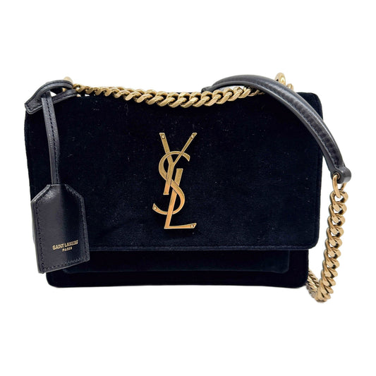 Mini Sunset Black Velvet Shoulder Bag