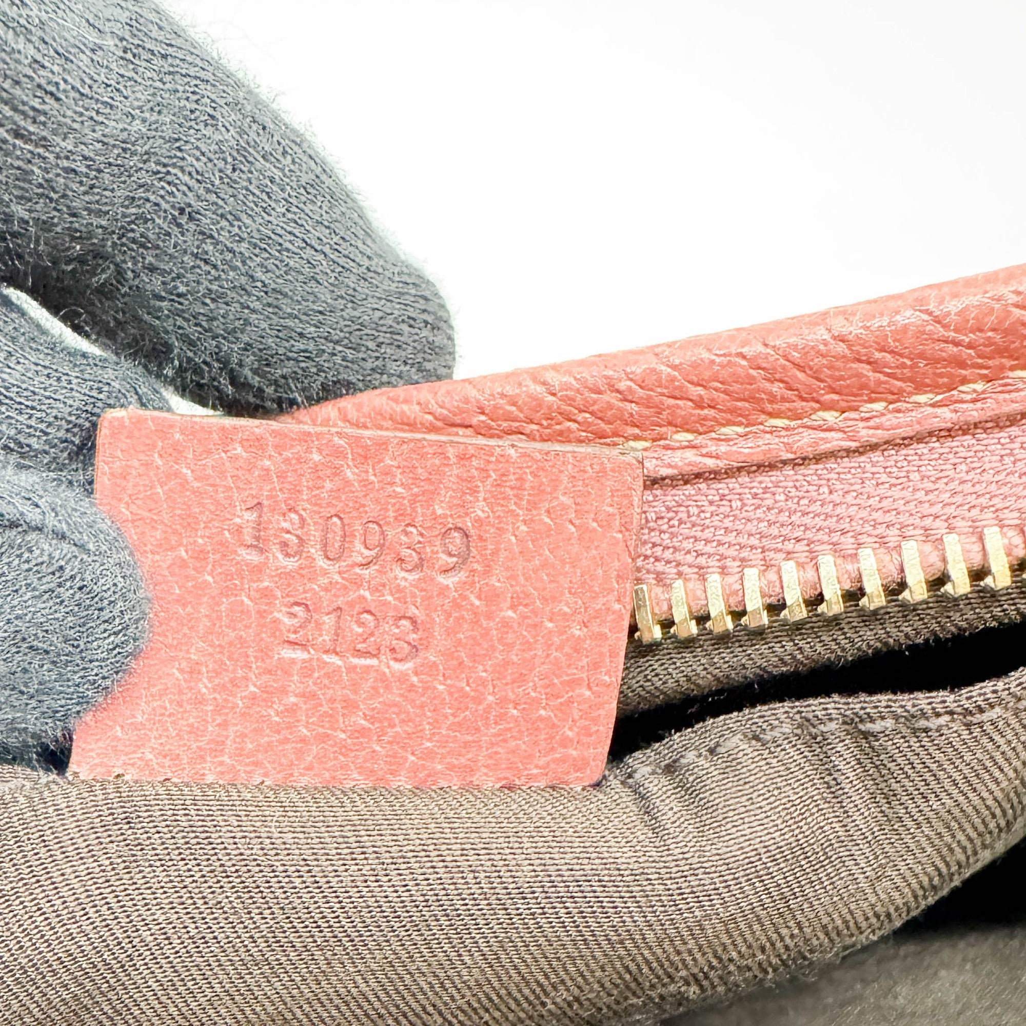 Abbey Pink GG Canvas Suede Shoulder Bag