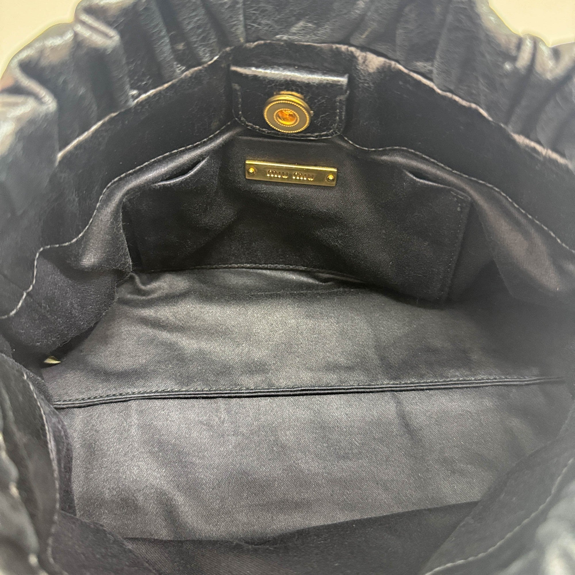 Mini Vitello Black Leather Two Way Bag