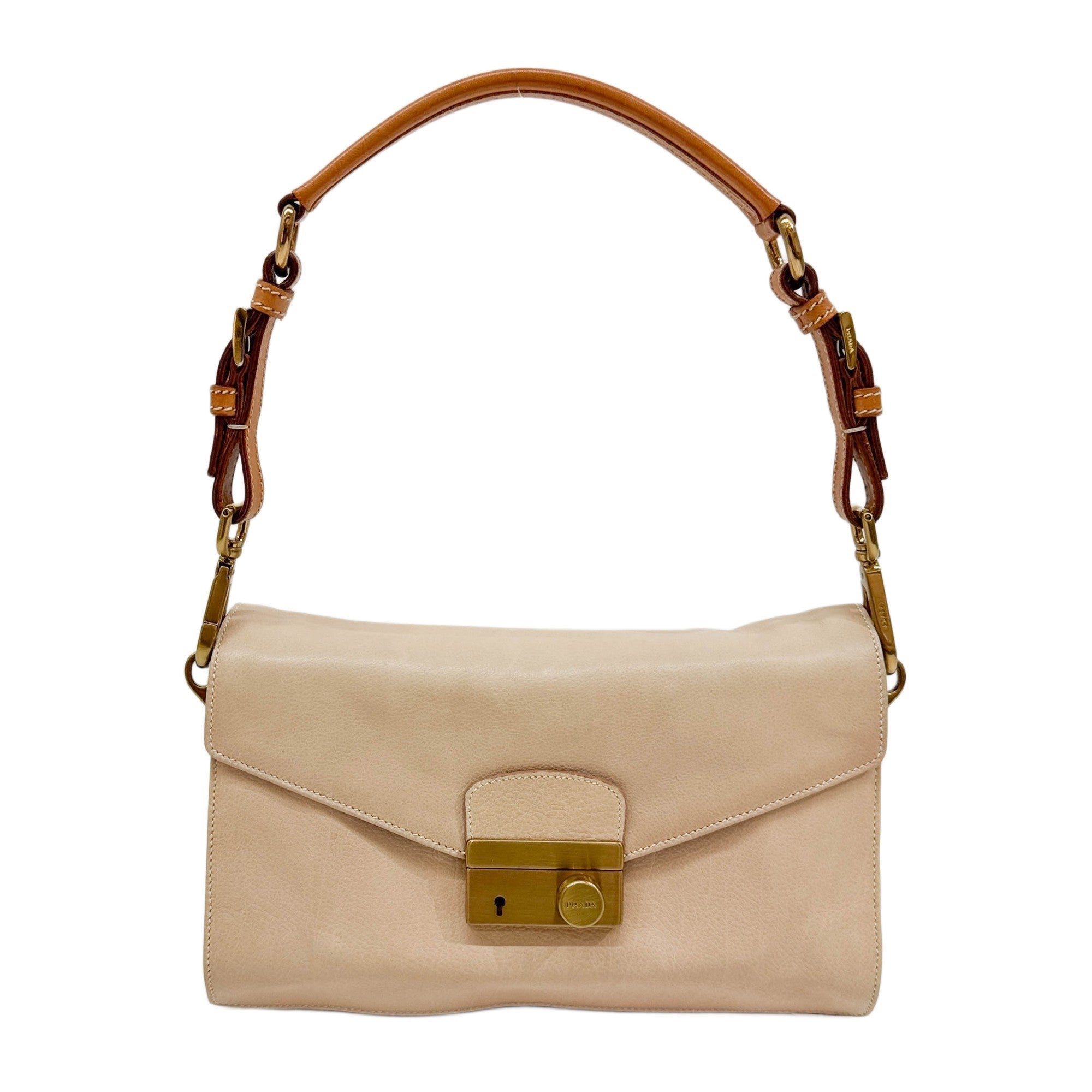 Berlino Sound Beige Leather Shoulder Bag