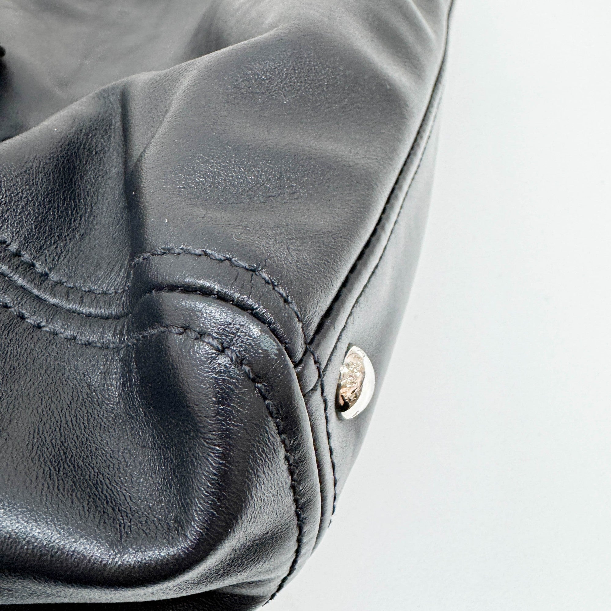 Black Leather Two Way Bag