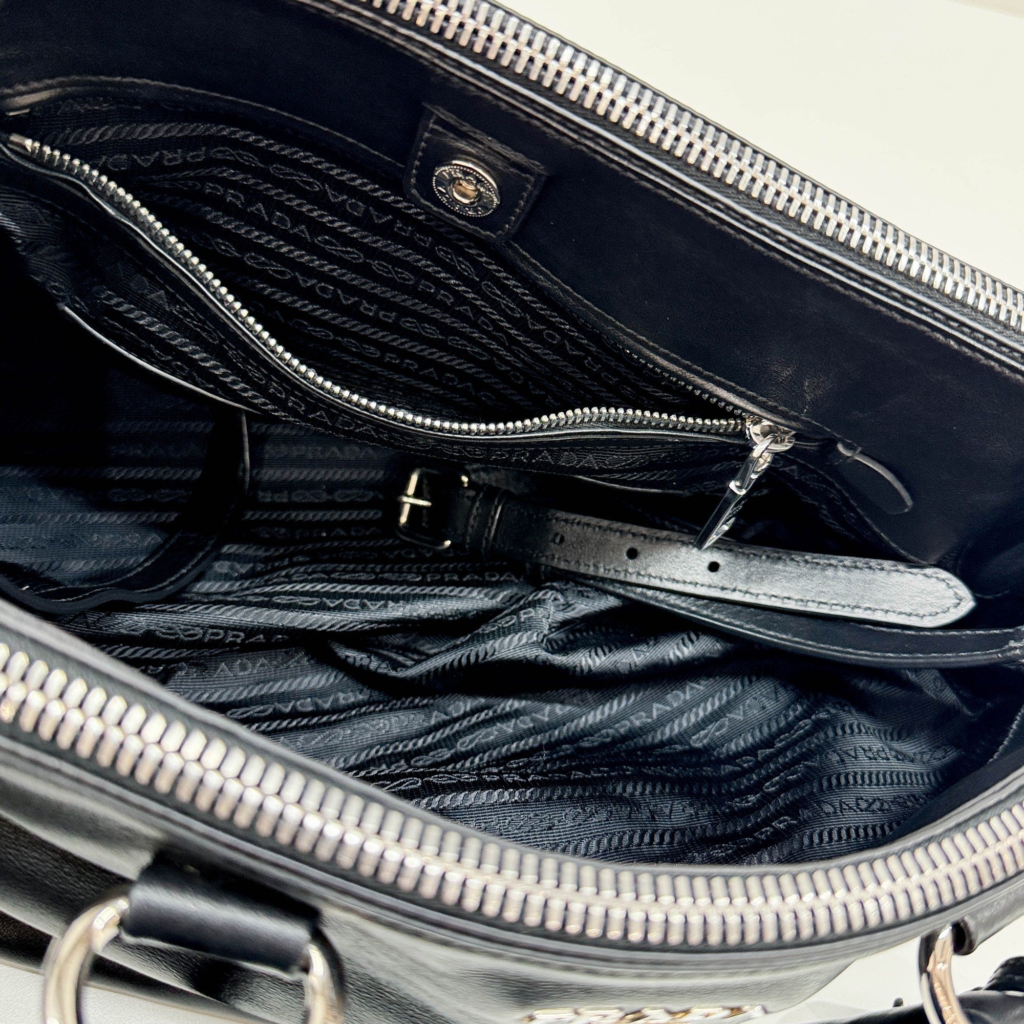 Black Leather Two Way Bag