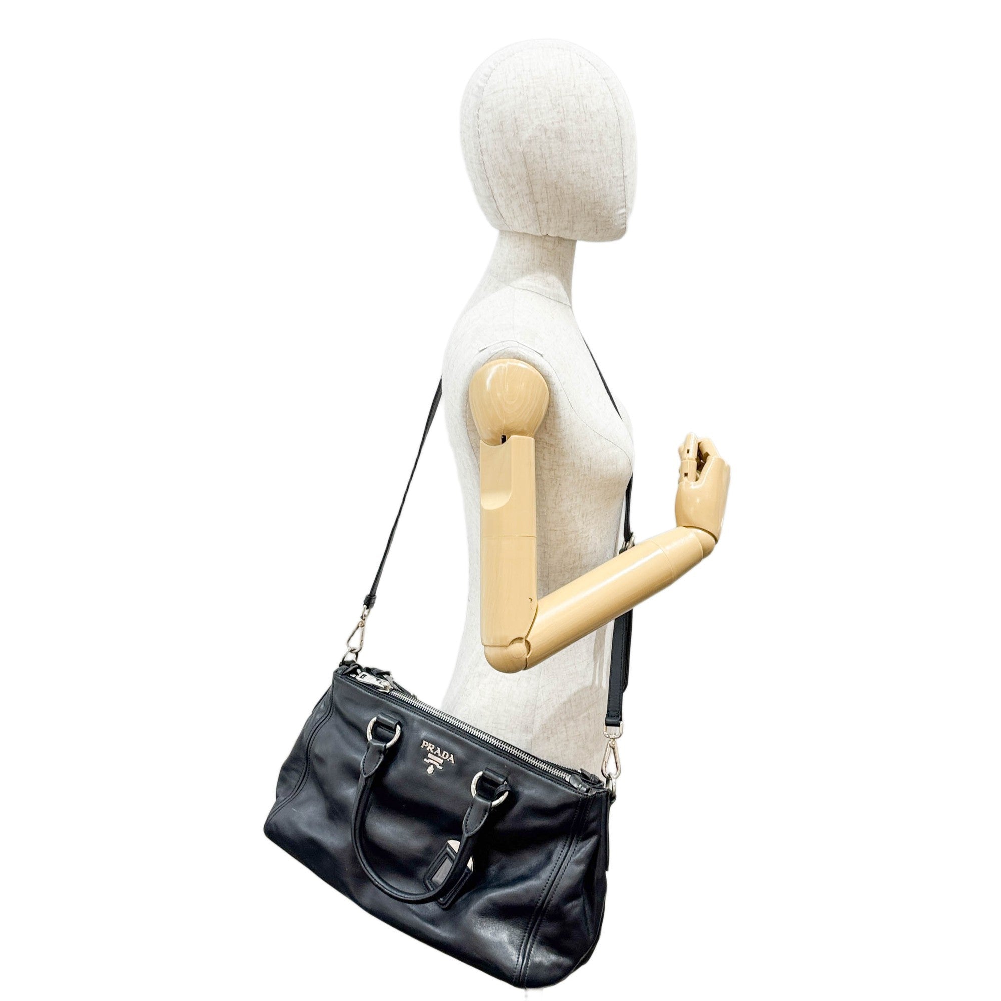 Black Leather Two Way Bag