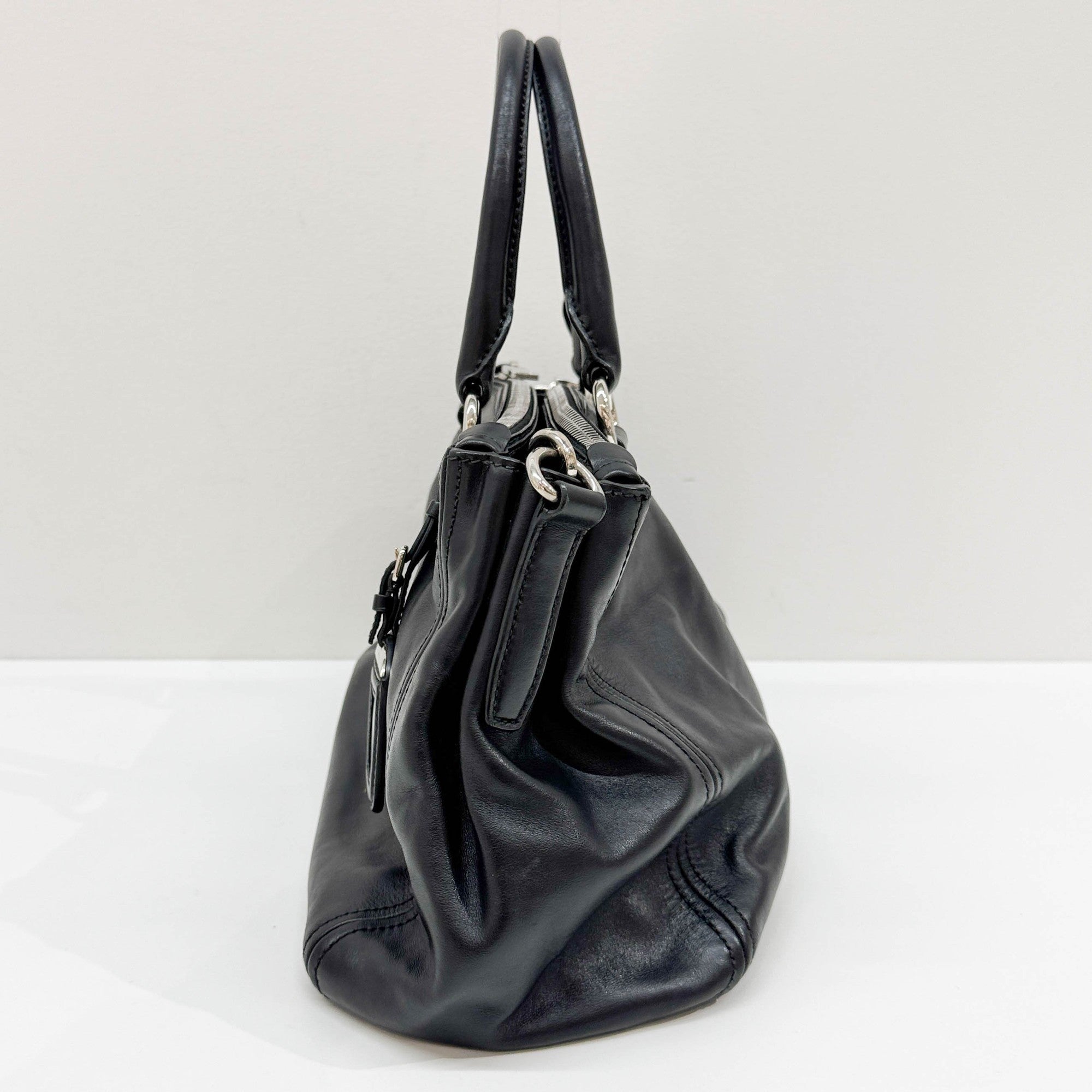 Black Leather Two Way Bag