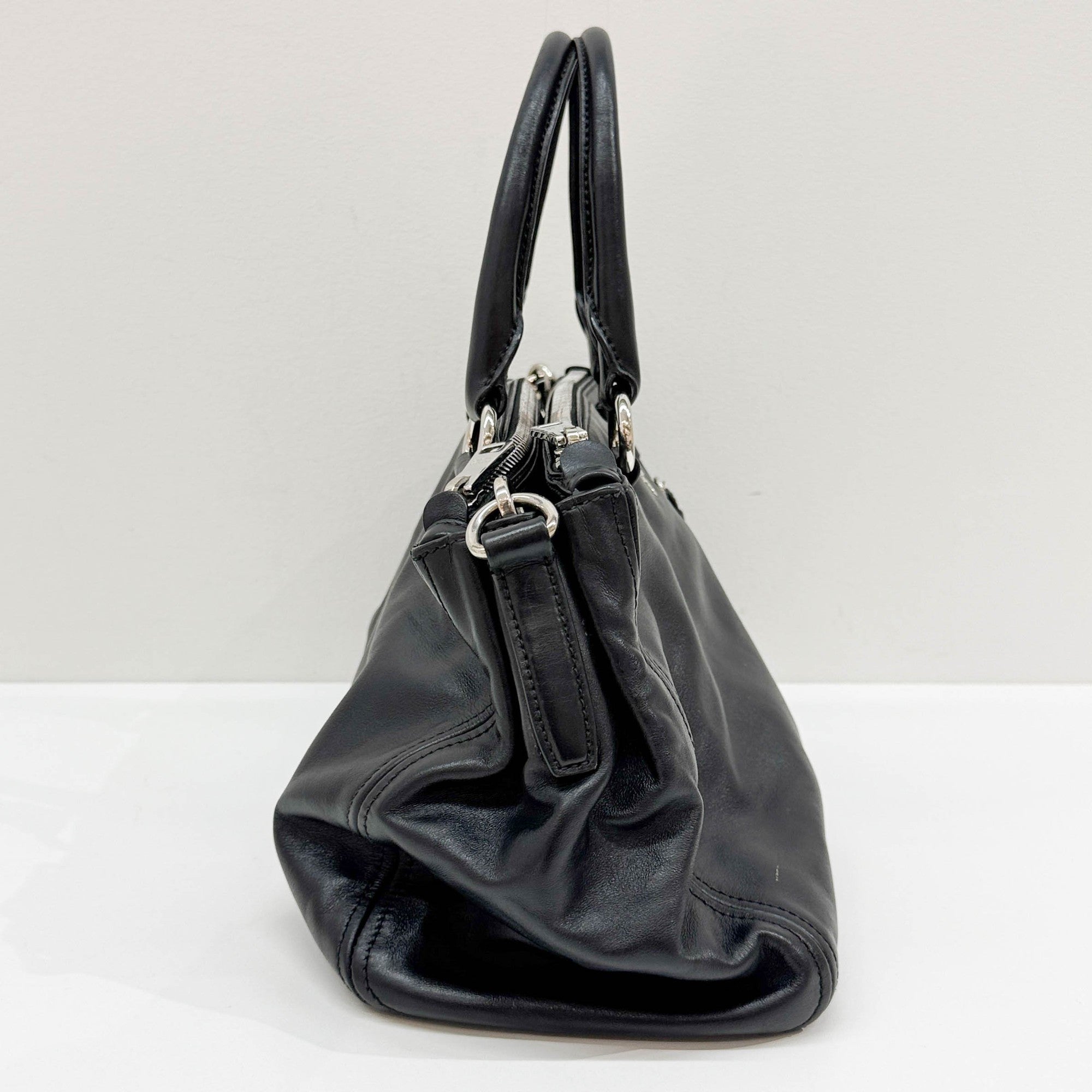 Black Leather Two Way Bag