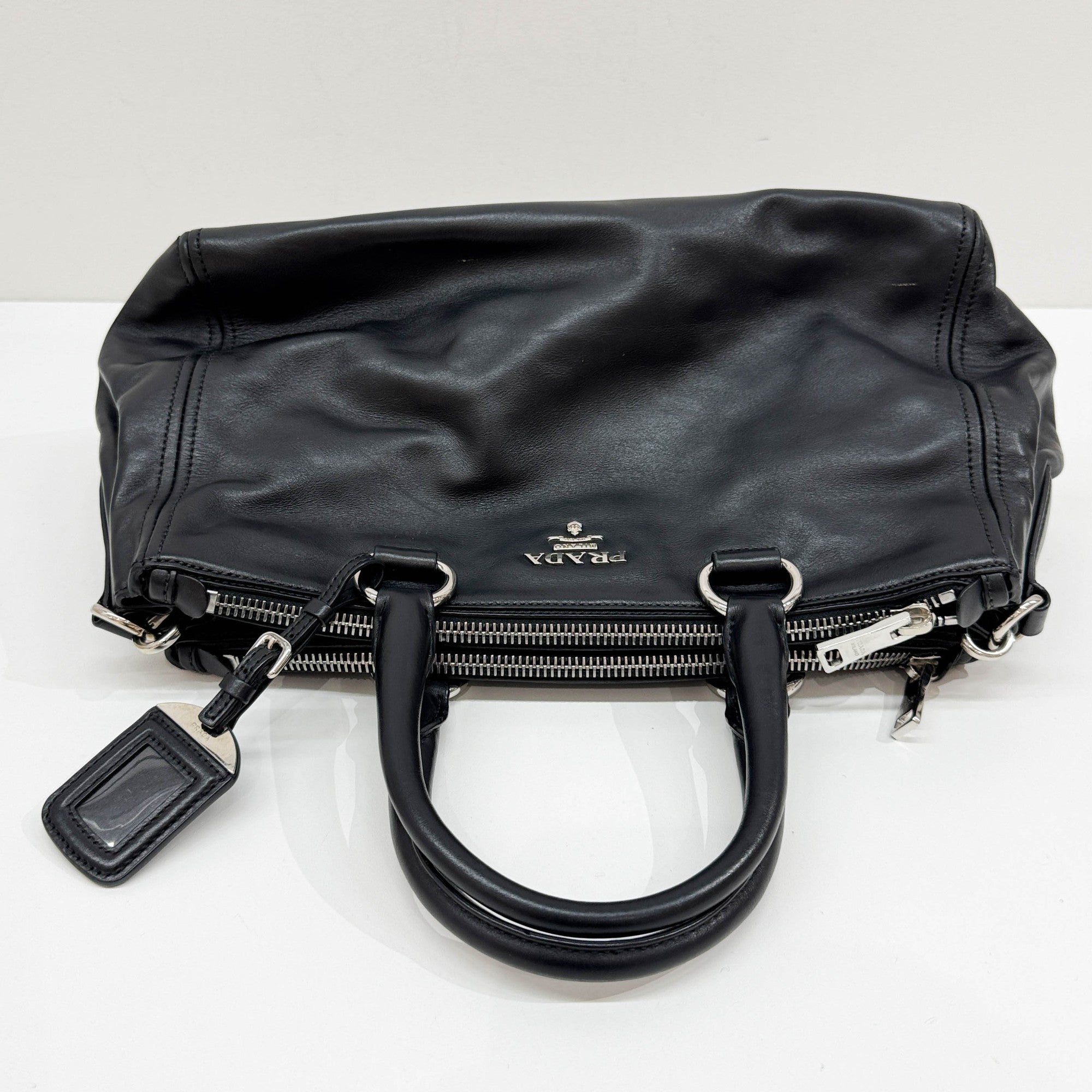 Black Leather Two Way Bag