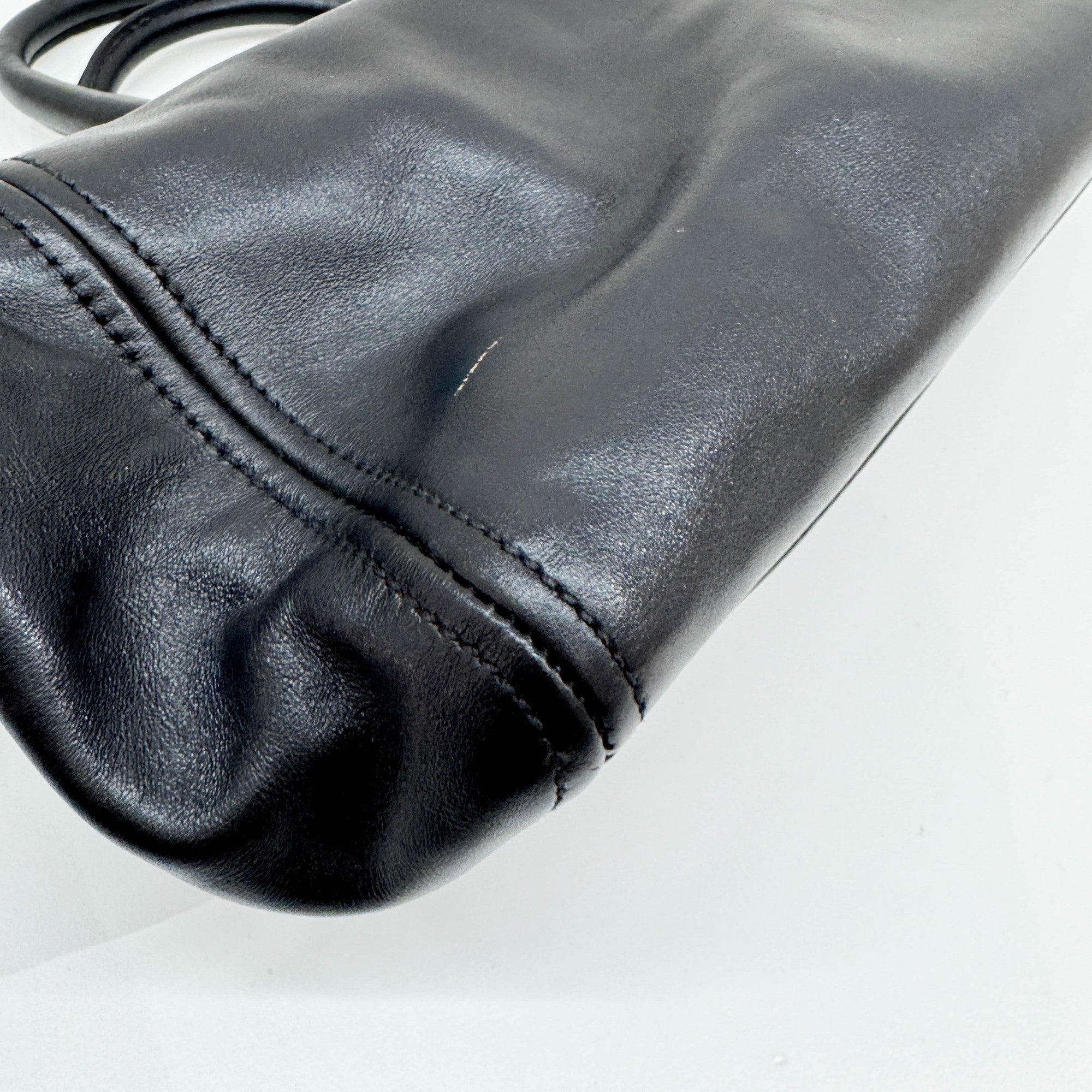 Black Leather Two Way Bag