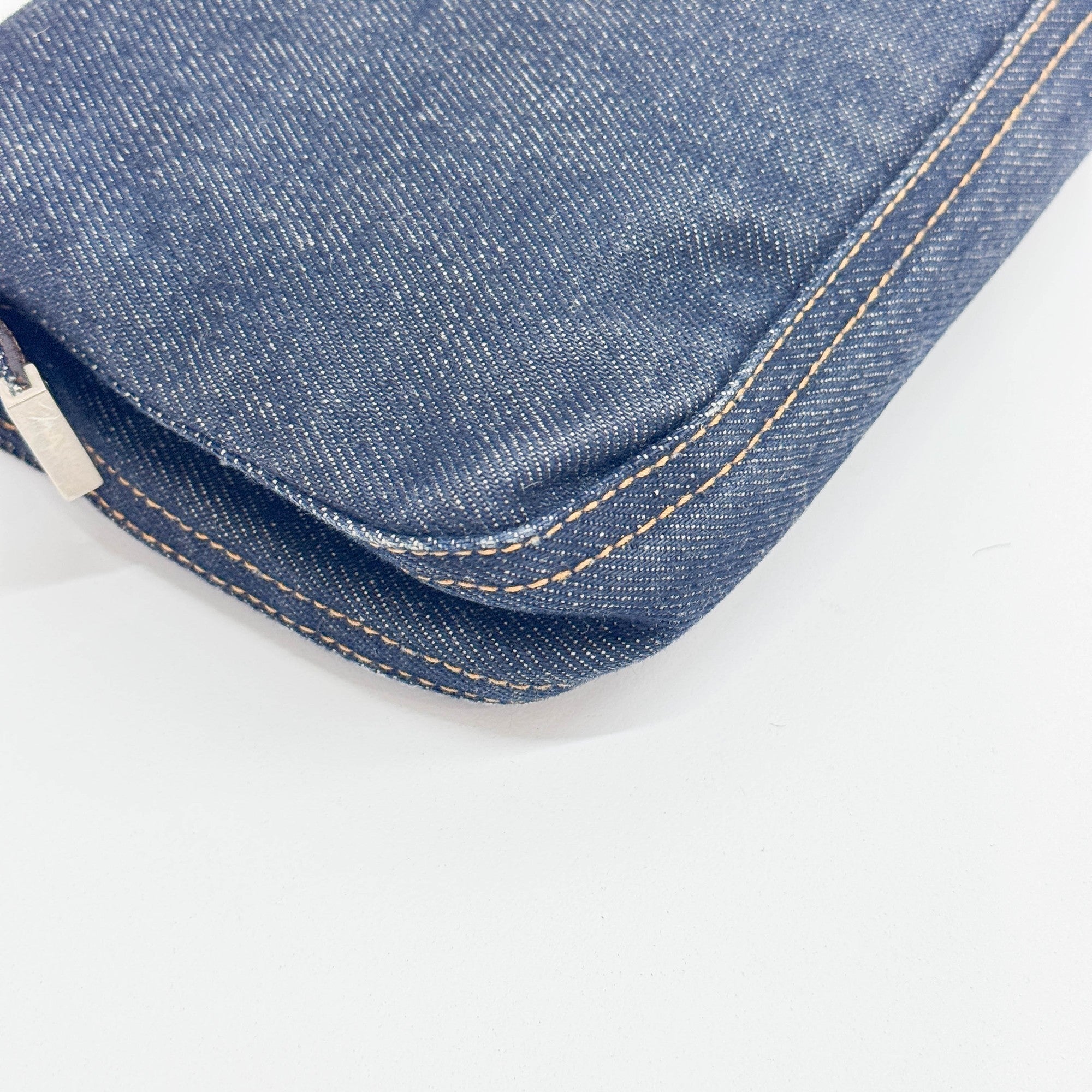 Baguette Blue Denim Shoulder Bag