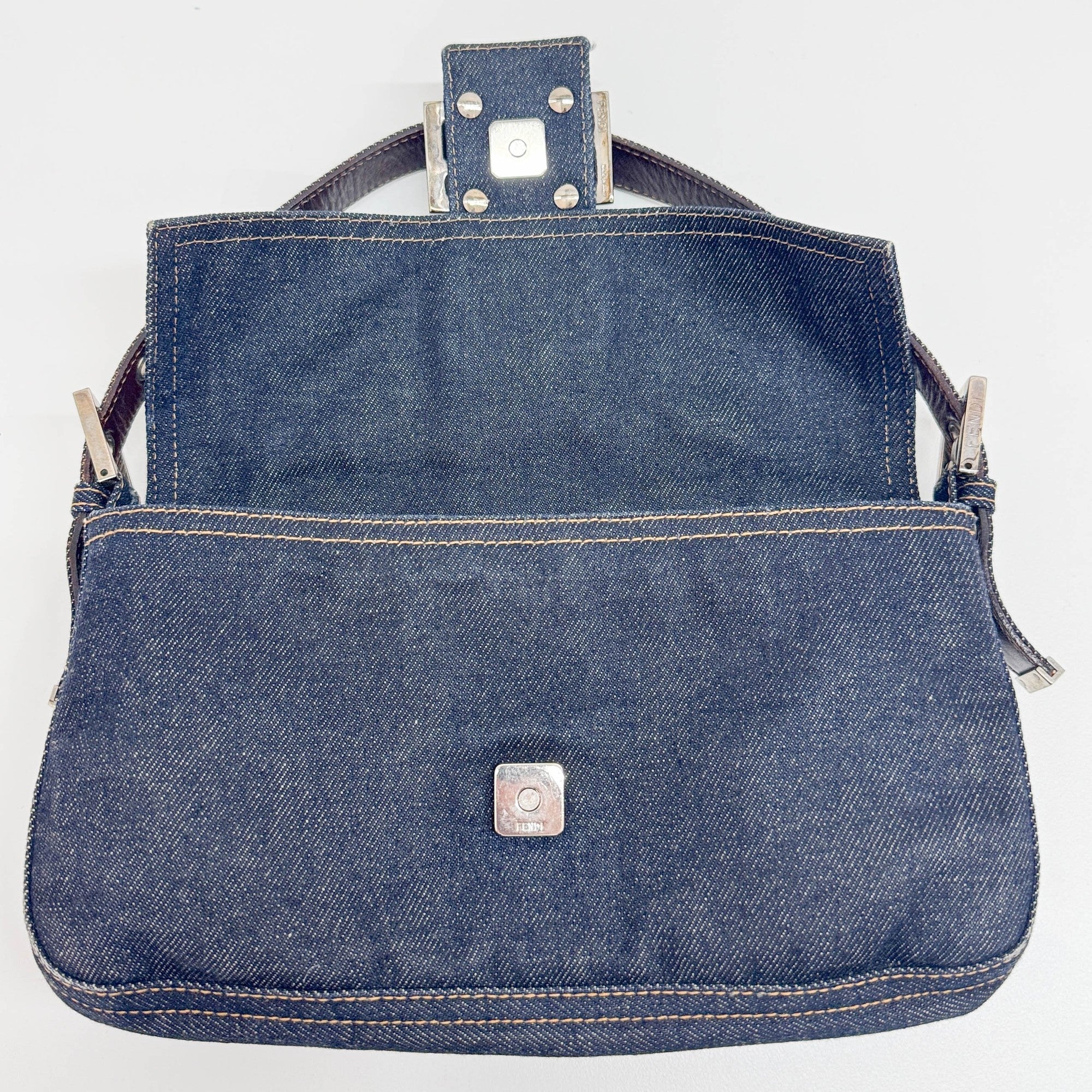 Baguette Blue Denim Shoulder Bag