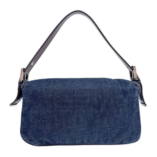 Baguette Blue Denim Shoulder Bag