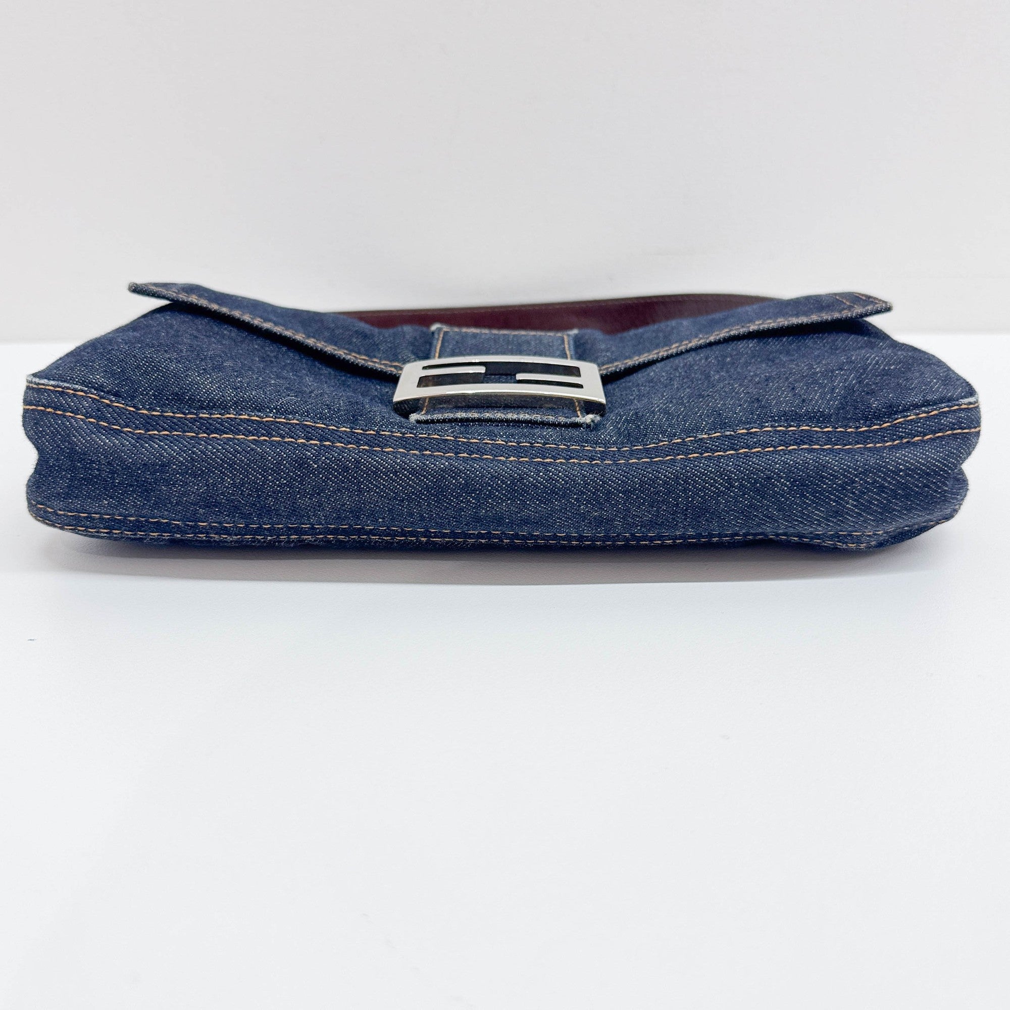 Baguette Blue Denim Shoulder Bag