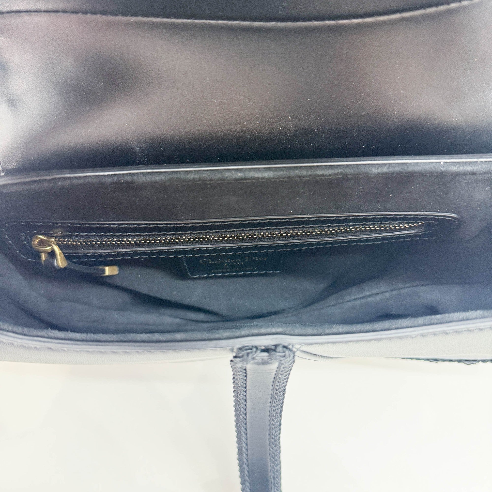 Saddle Braided Pom Pom Trim Black Leather Shoulder Bag