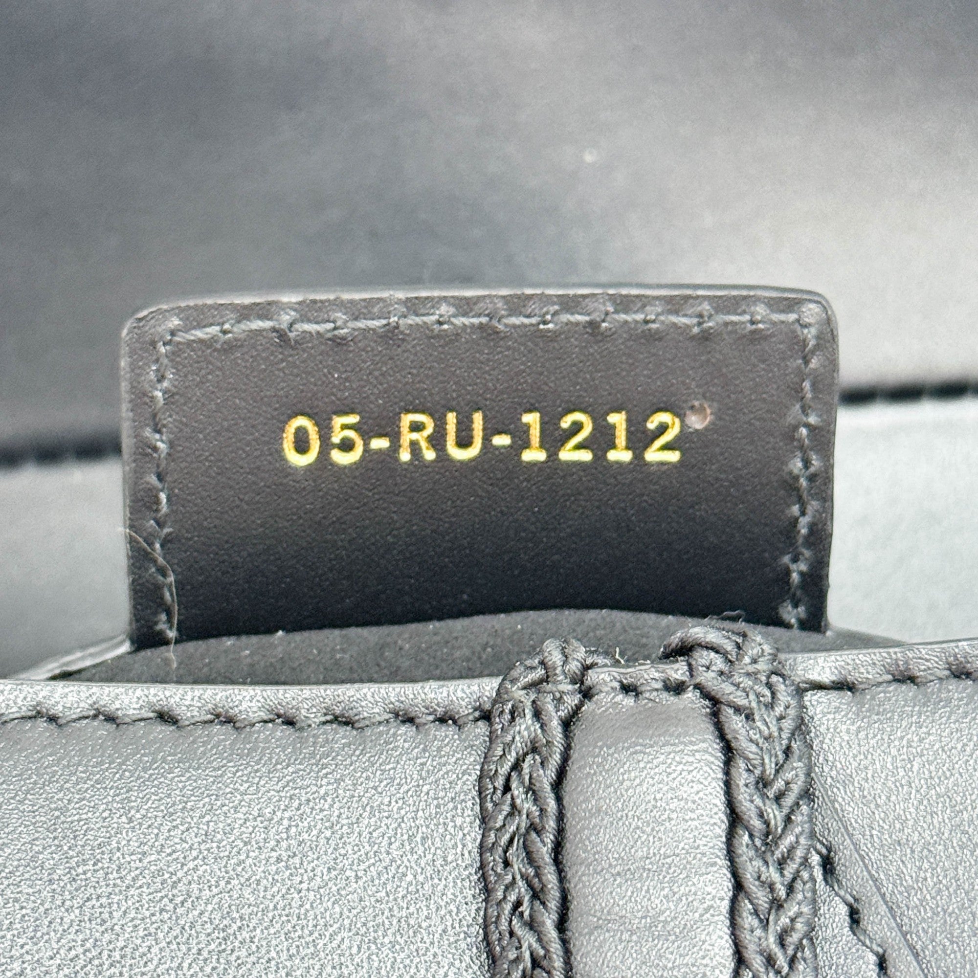 Saddle Braided Pom Pom Trim Black Leather Shoulder Bag