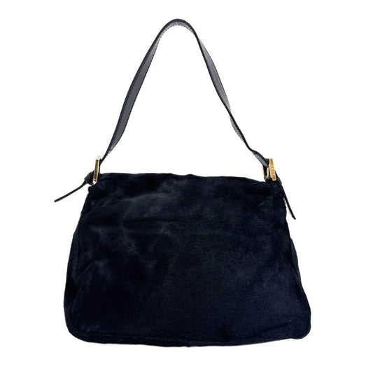 Mamma Baguette Black Pony Hair Shoulder Bag