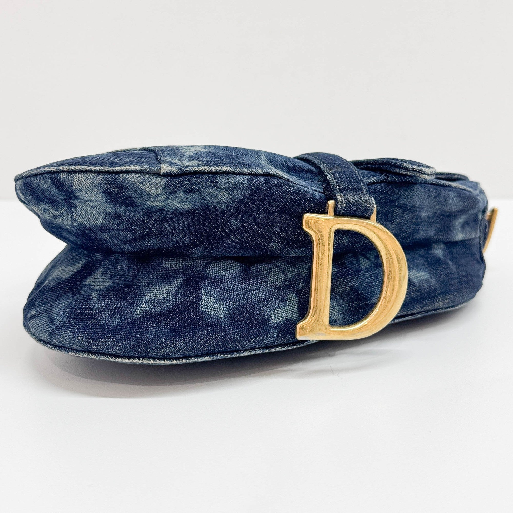 Saddle Blue Tie Dye Denim Shoulder Bag