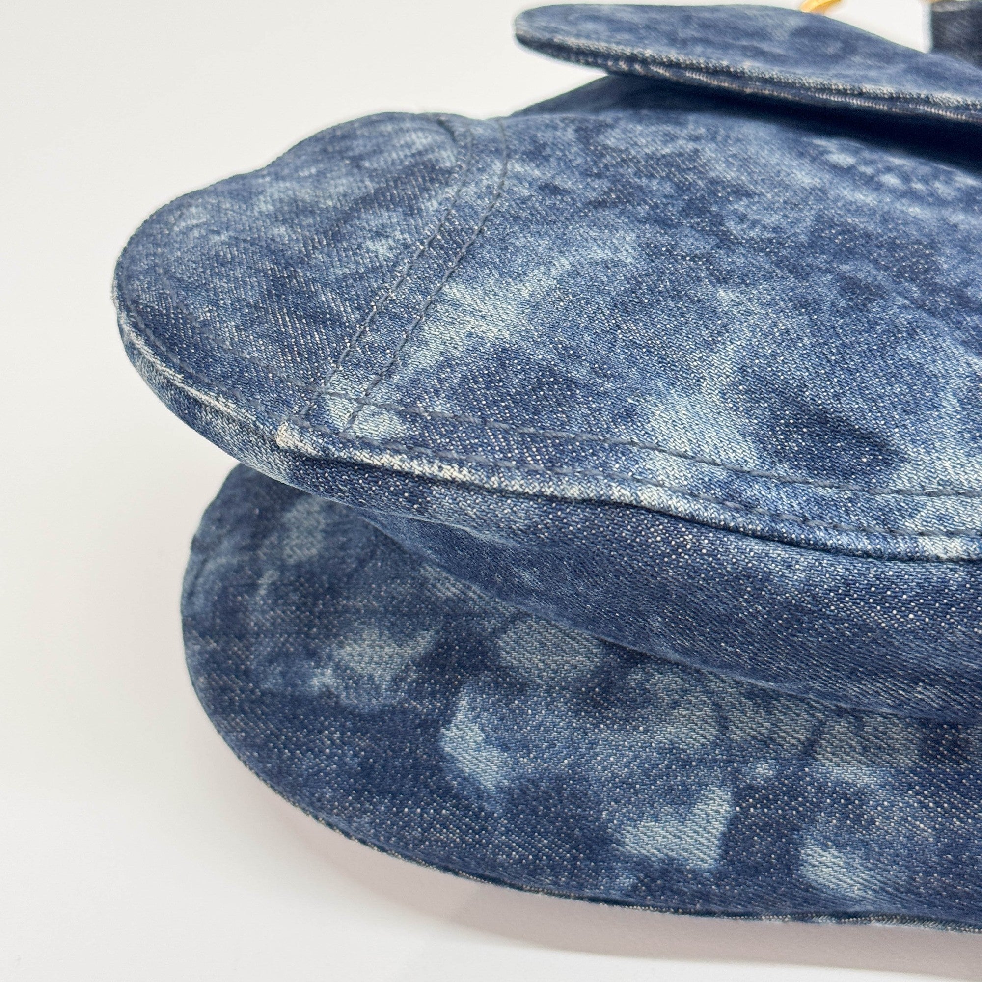 Saddle Blue Tie Dye Denim Shoulder Bag