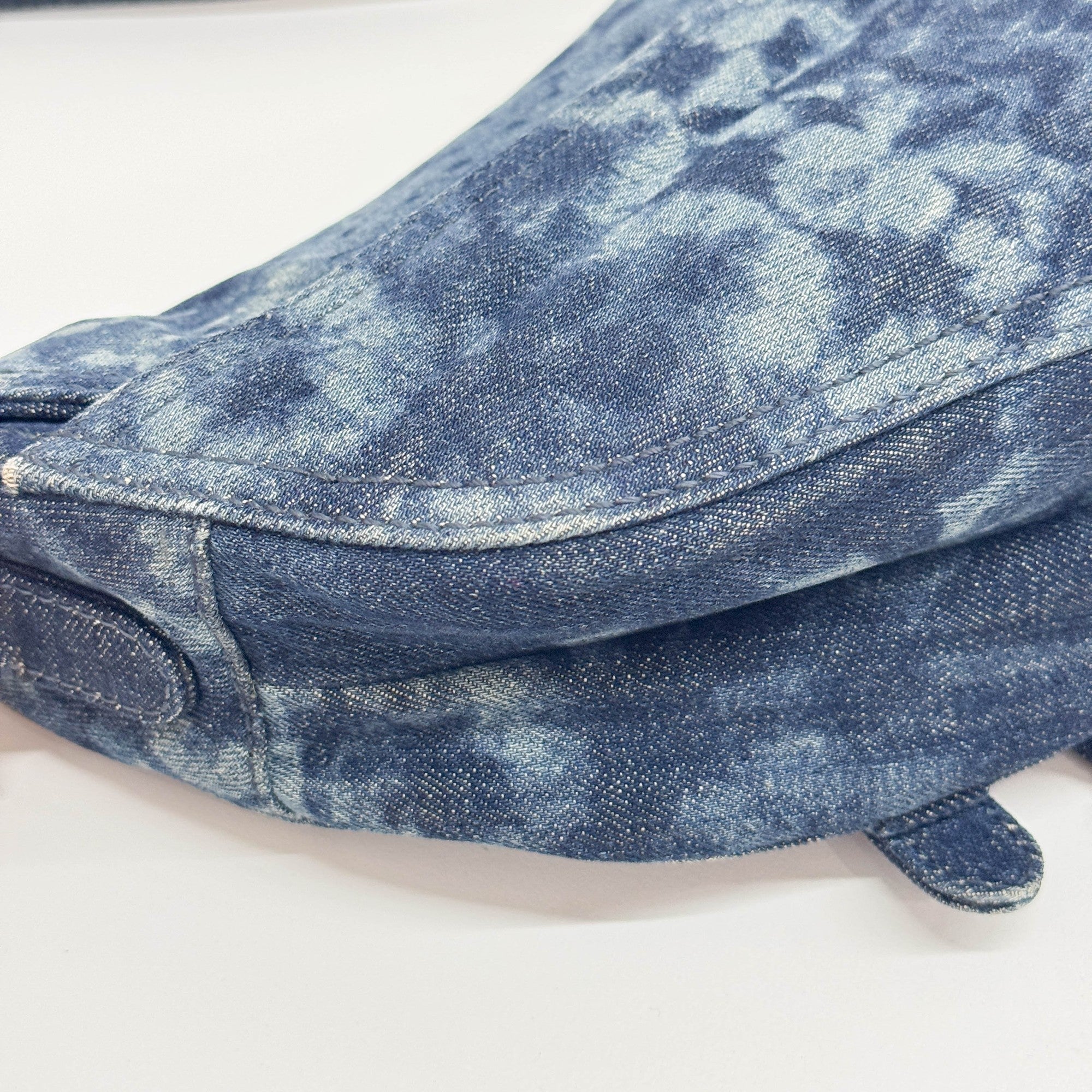 Saddle Blue Tie Dye Denim Shoulder Bag