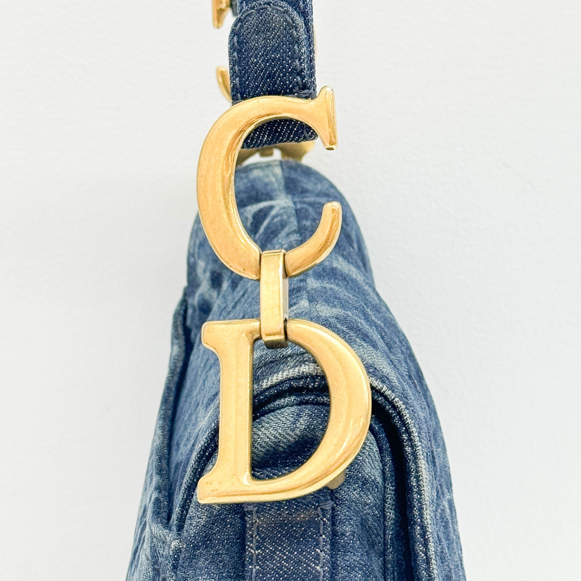 Saddle Blue Tie Dye Denim Shoulder Bag