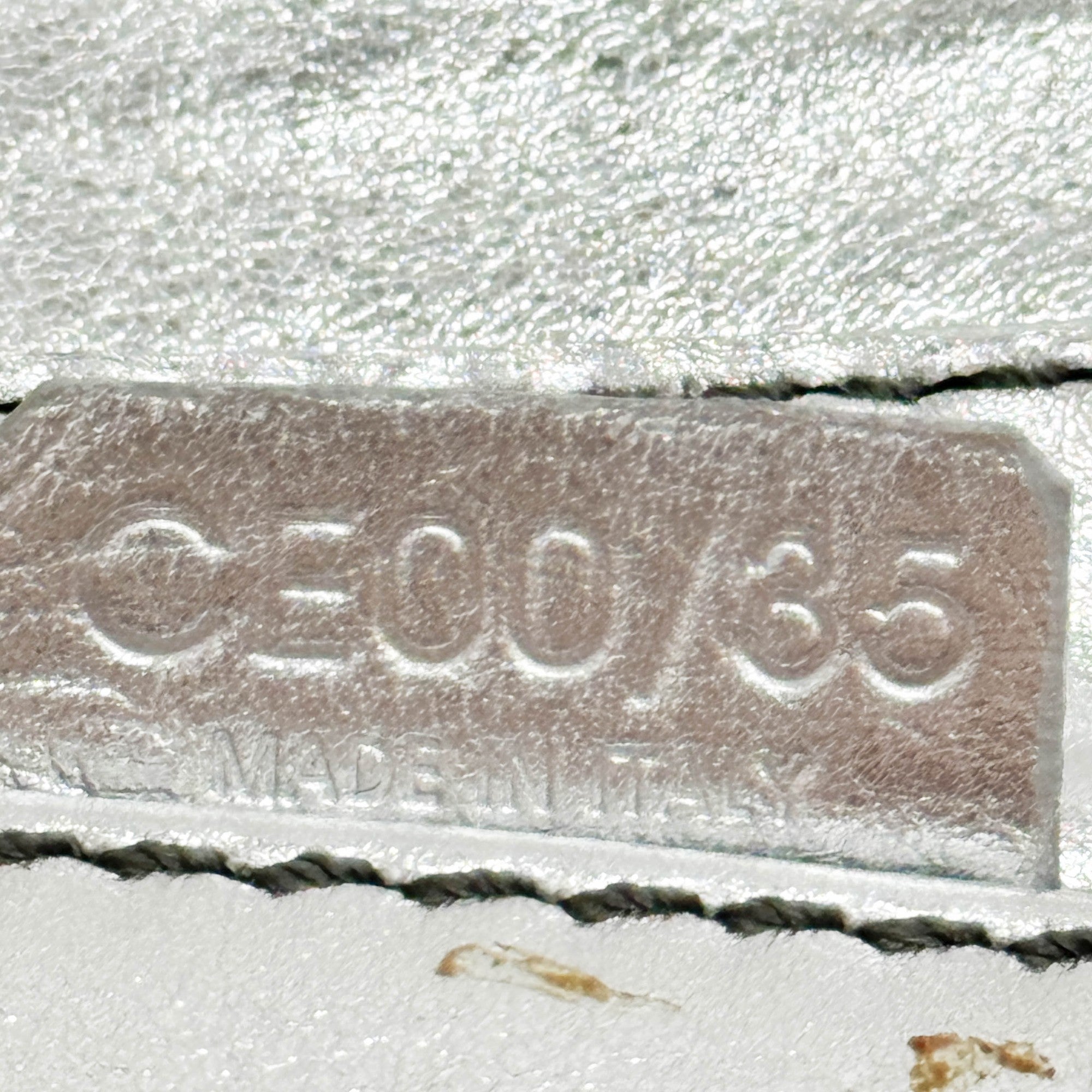 Silver Metallic Leather Shoulder Bag