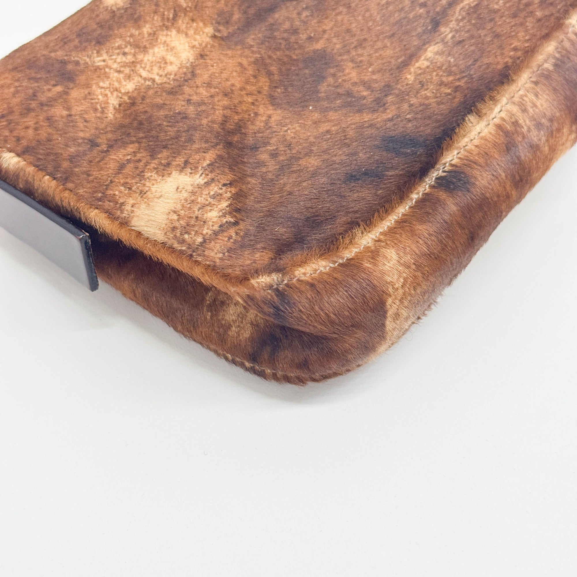 Baguette Brown Animal Print Pony Hair Shoulder Bag