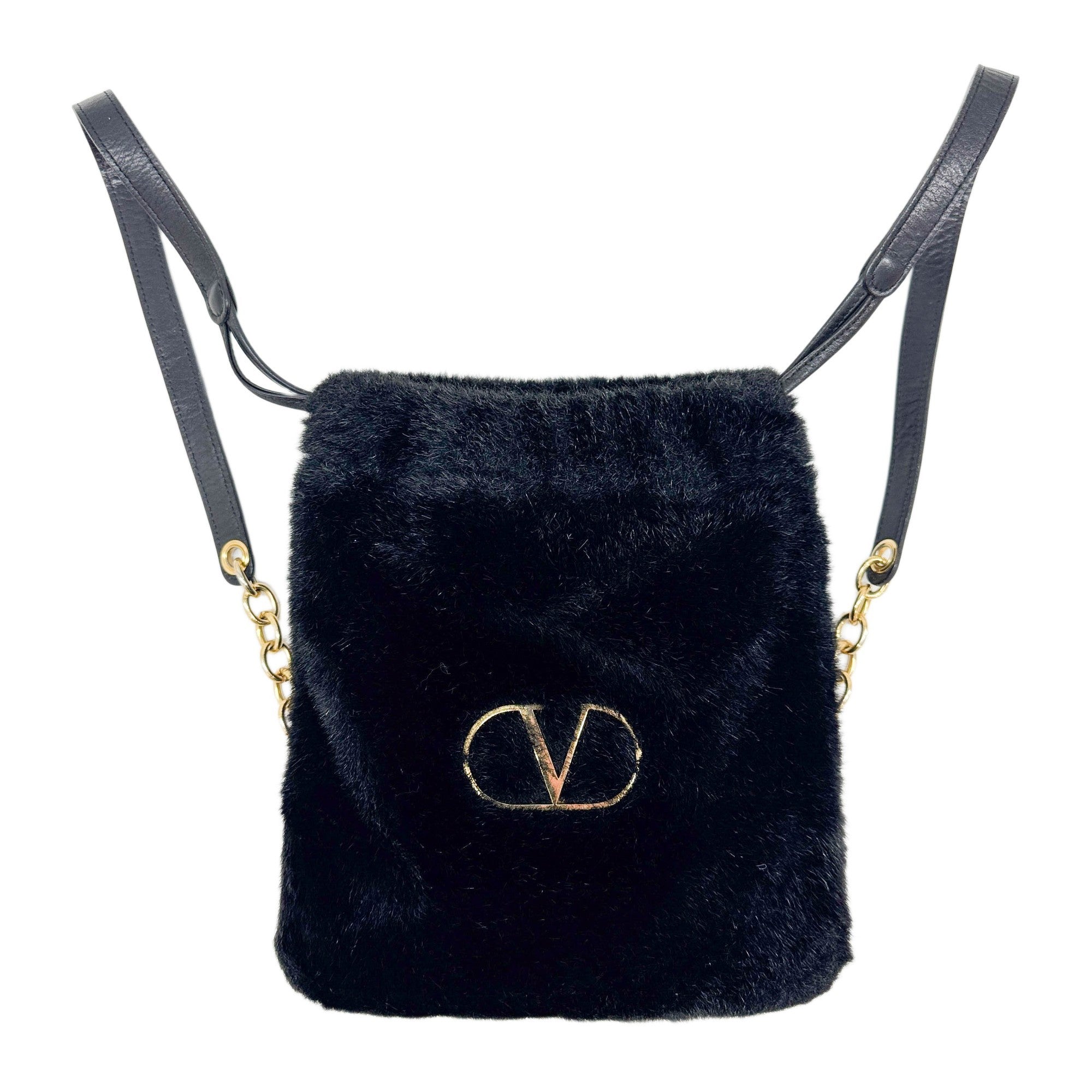 Garavani Sport Mini Black Fur Backpack