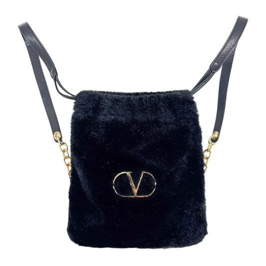 Garavani Sport Mini Black Fur Backpack