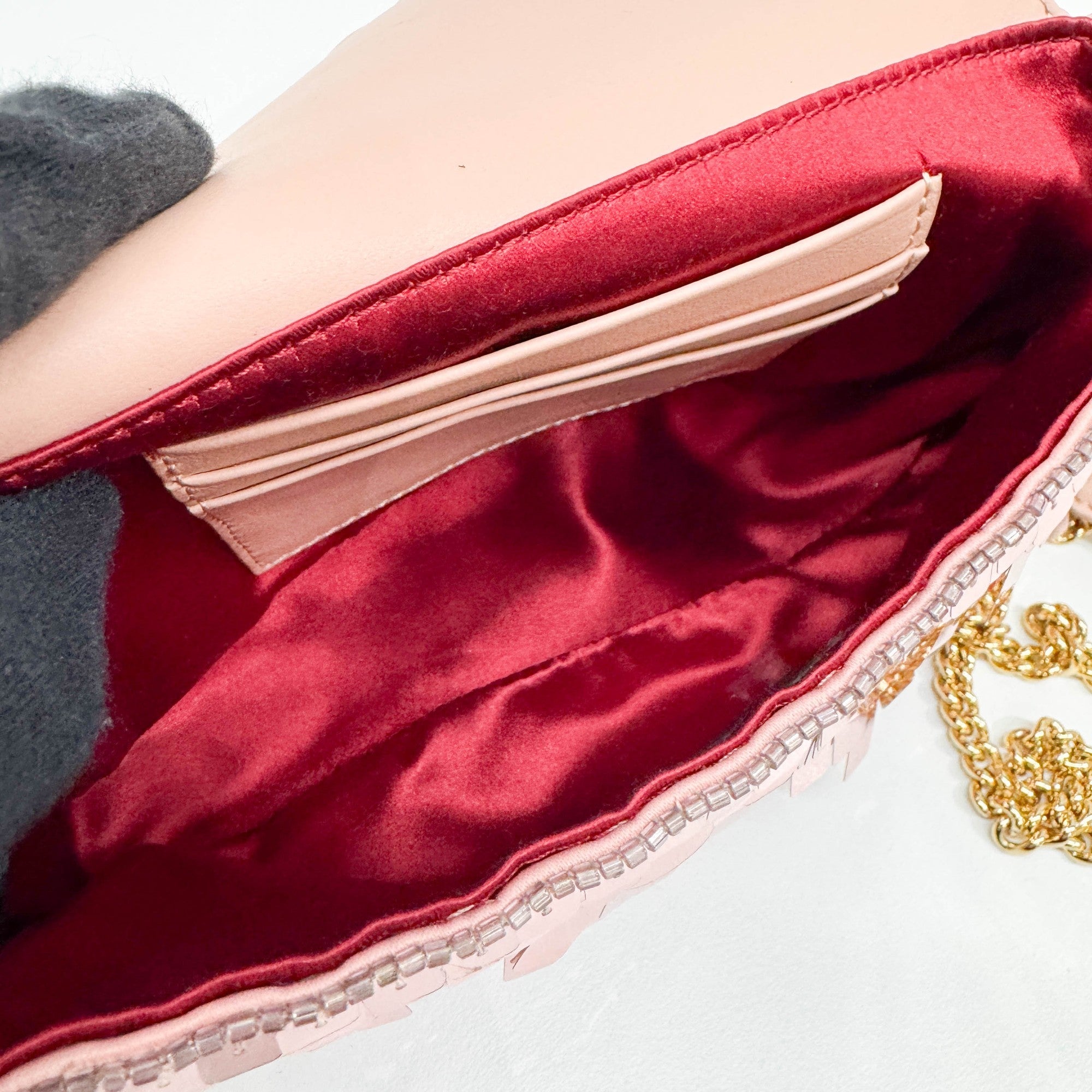 Mini Baguette Pink Sequin Two Way Bag