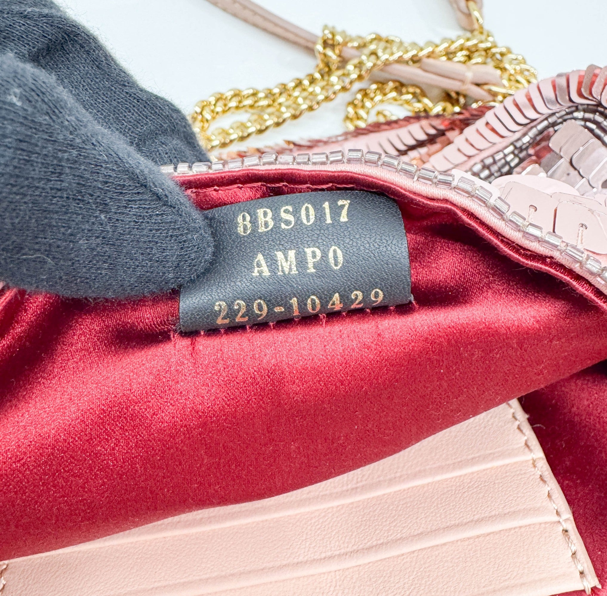 Mini Baguette Pink Sequin Two Way Bag