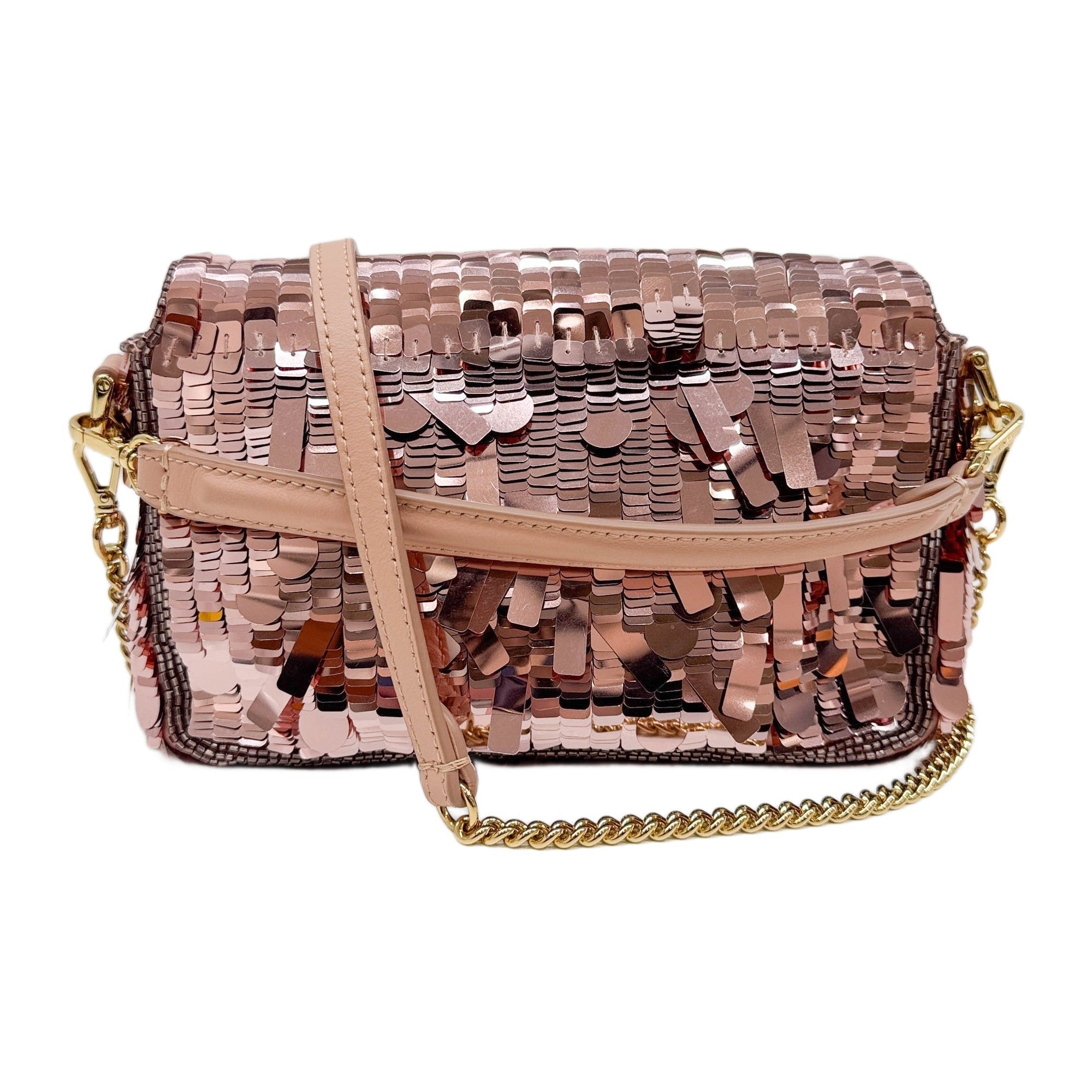 Mini Baguette Pink Sequin Two Way Bag