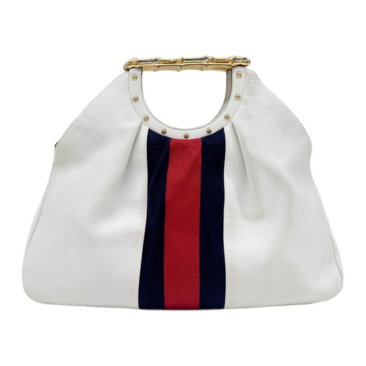 Bamboo Ophidia White Leather Hand Bag