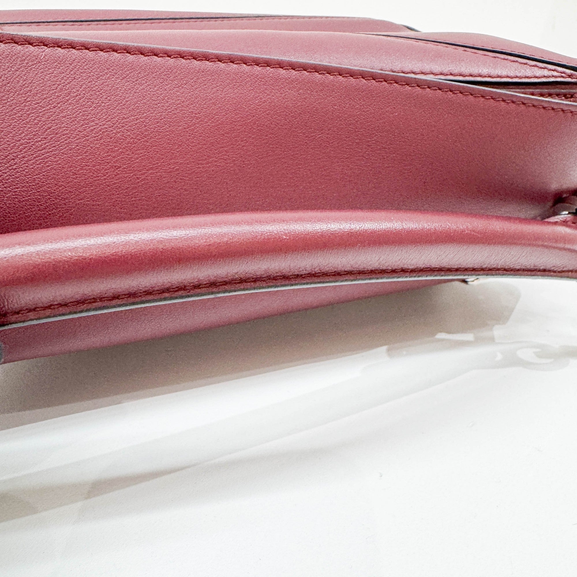 Puzzle Red Leather Two-Way Bag