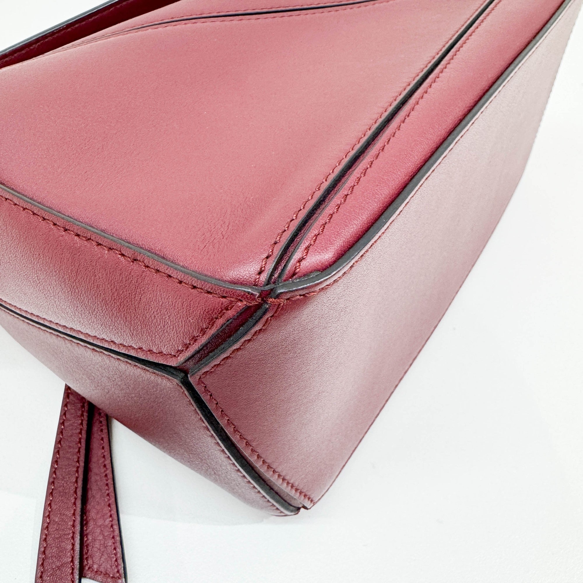 Puzzle Red Leather Two-Way Bag