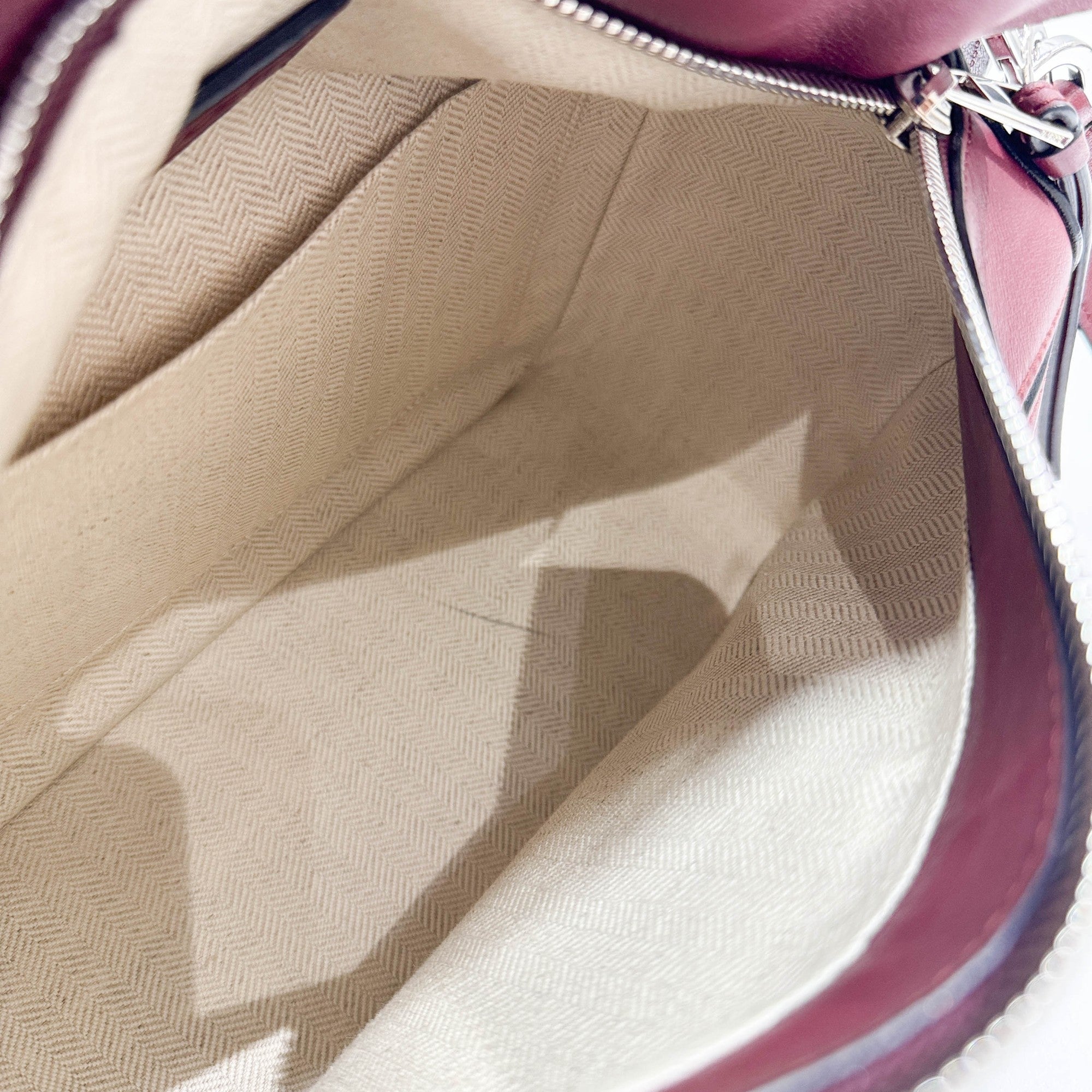 Puzzle Red Leather Two-Way Bag