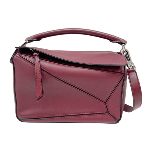 Puzzle Red Leather Two-Way Bag