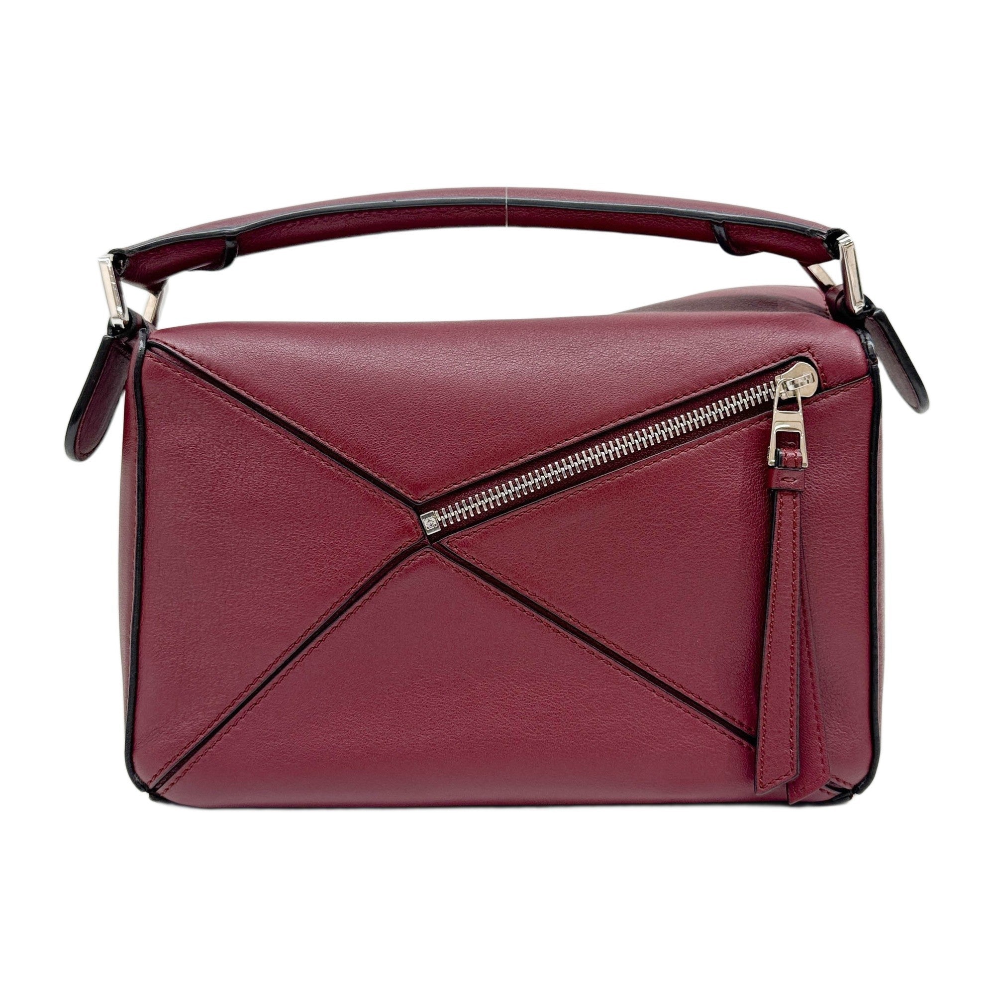 Puzzle Red Leather Two-Way Bag